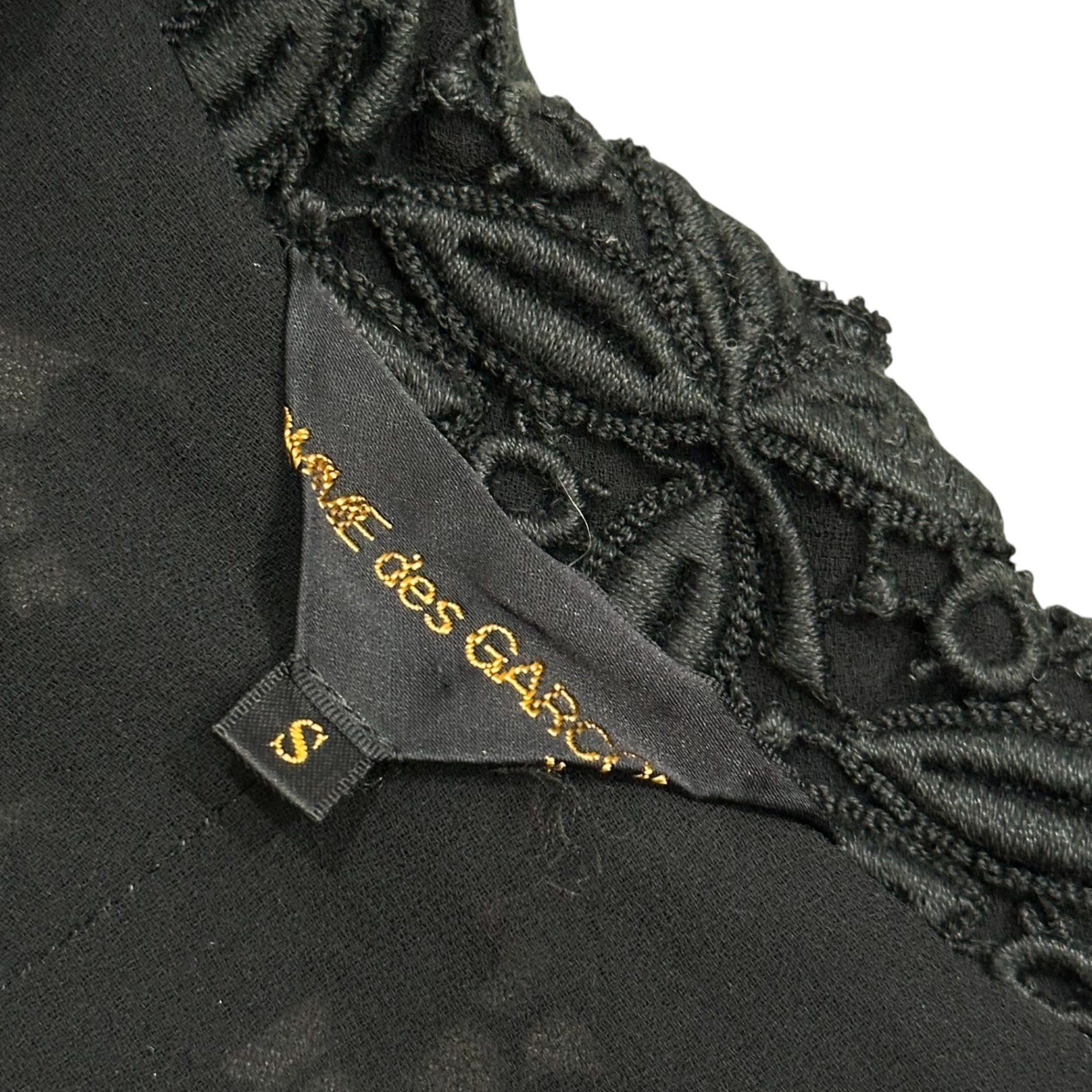 COMME des GARCONS(コムデギャルソン) 1991SS Botancial Lace Snap-Button Jacket ボタニカル レース スナップボタン ジャケット GJ-11027S S ブラック AD1990 Ink Dye, Stained Glass アーカイブ 稀少