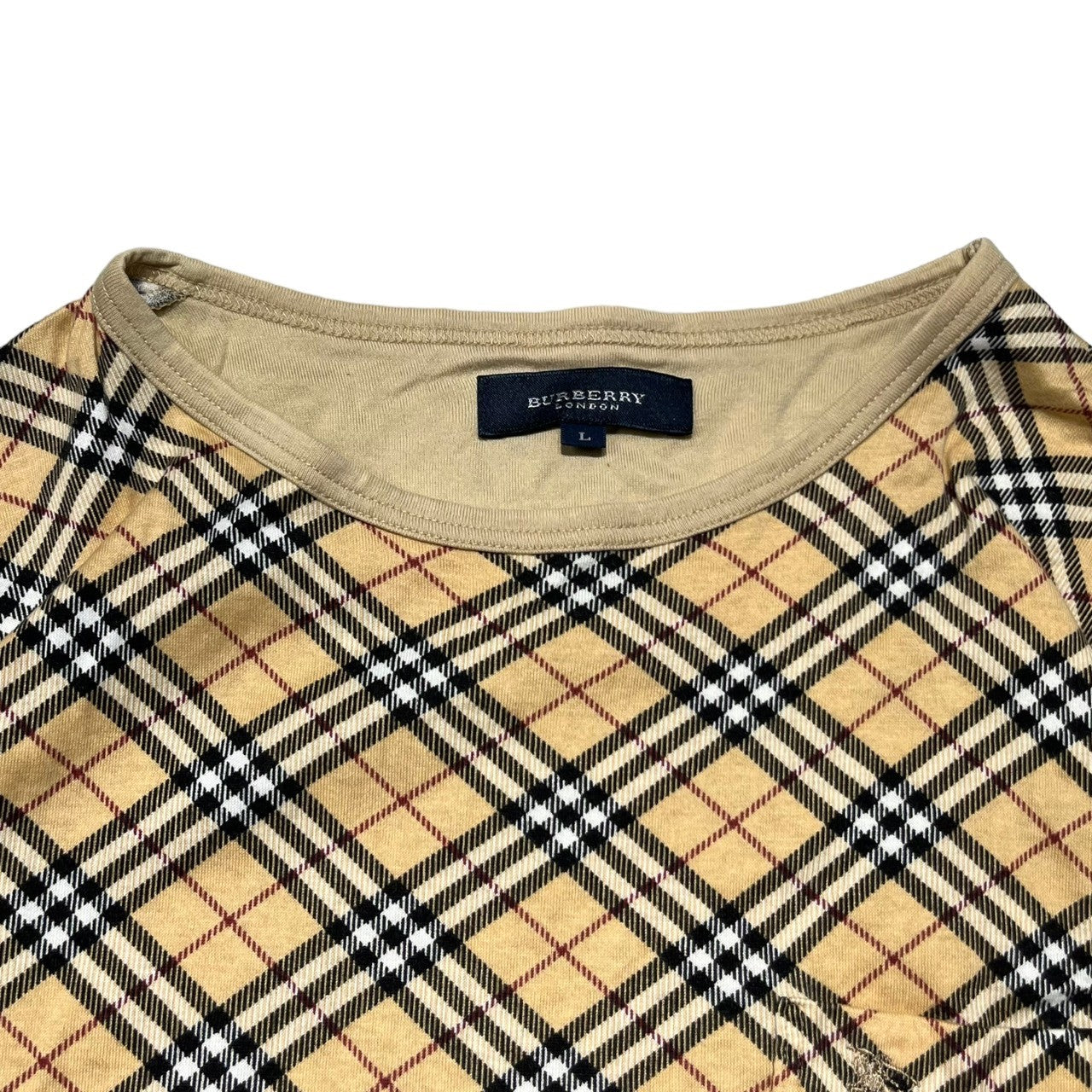 BURBERRY LONDON(バーバリーロンドン) 90's ノバチェック 長袖 カットソー L ベージュ 90年代 ヴィンテージ