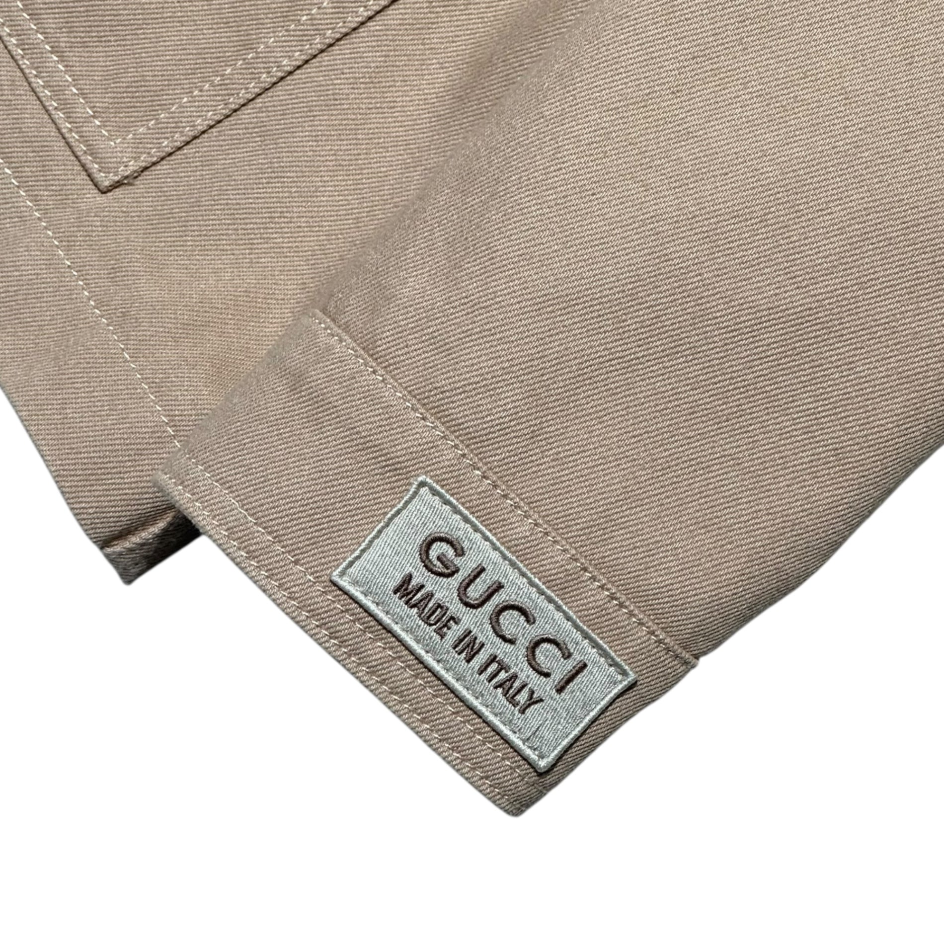 GUCCI(グッチ) 24SS GG Detail Organic Denim Jacket 型押し オーガニック デニム ジャケット 766128 46(M程度) ベージュ エンボス カバオール