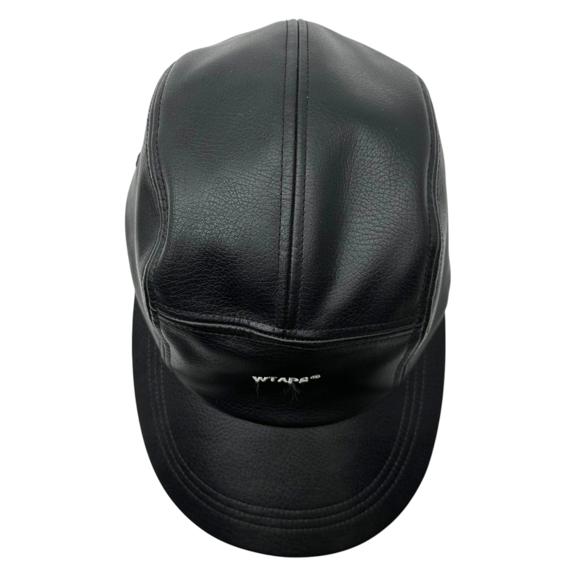 WTAPS(ダブルタップス) 22AW T-5 04/CAP/SYNTHETIC.SIGN 222HCDT-HT13 シンセティック サイン キャップ ブラック 帽子 222HCDT-HT13 ブラック フェイクレザー