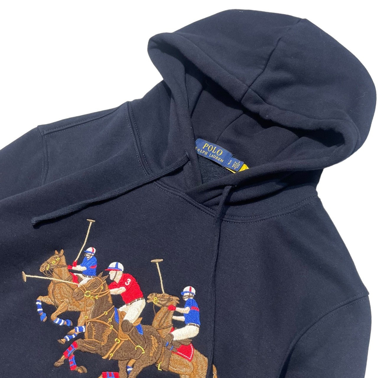 POLO RALPH LAUREN(ポロラルフローレン) polo player embroidery pullover hoodie ポロ 選手 ビッグ ポニー プルオーバー パーカー S ネイビー
