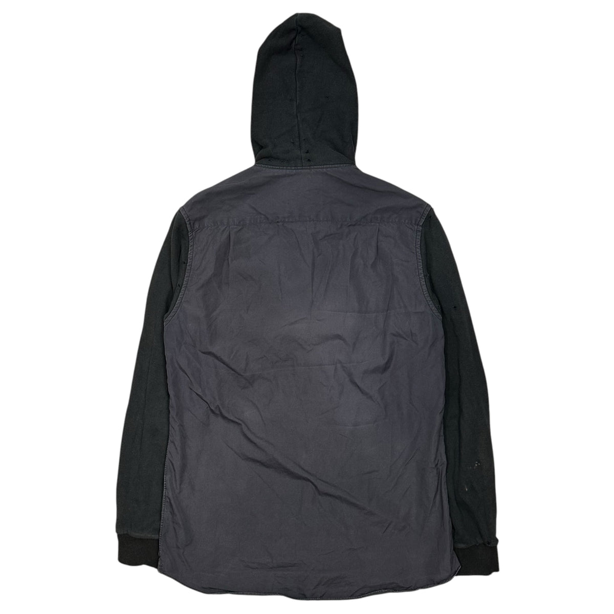 GANRYU(ガンリュウ) 2000's 「BORO」 Hooded Shirt ボロ フーデッド シャツ XS ブラック ガンリュウ 初期 COMME des GARCONS
