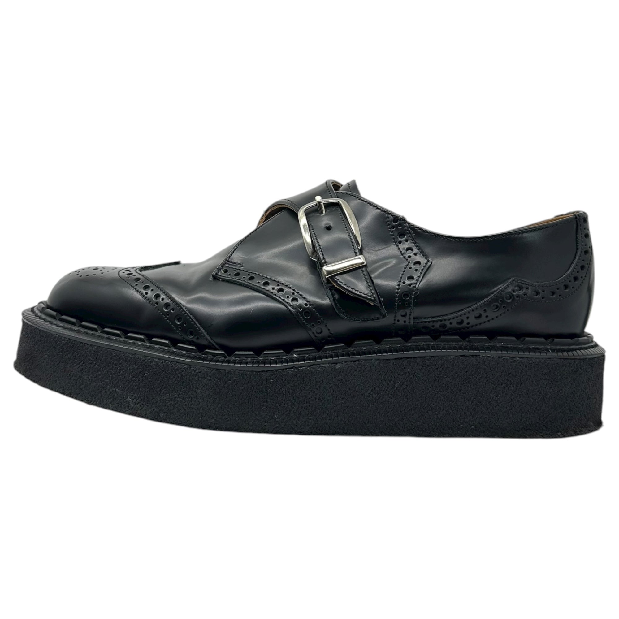COMME des GARCONS HOMME PLUS × GEORGE COX(コムデギャルソンオムプリュス × ジョージコックス) 24AW Brogue Monk SHOES コムデギャルソンオムプリュス ジョージコックス モンクストラップシューズ ラバーソール 15491 UK9(28.0cm程度) ブラック