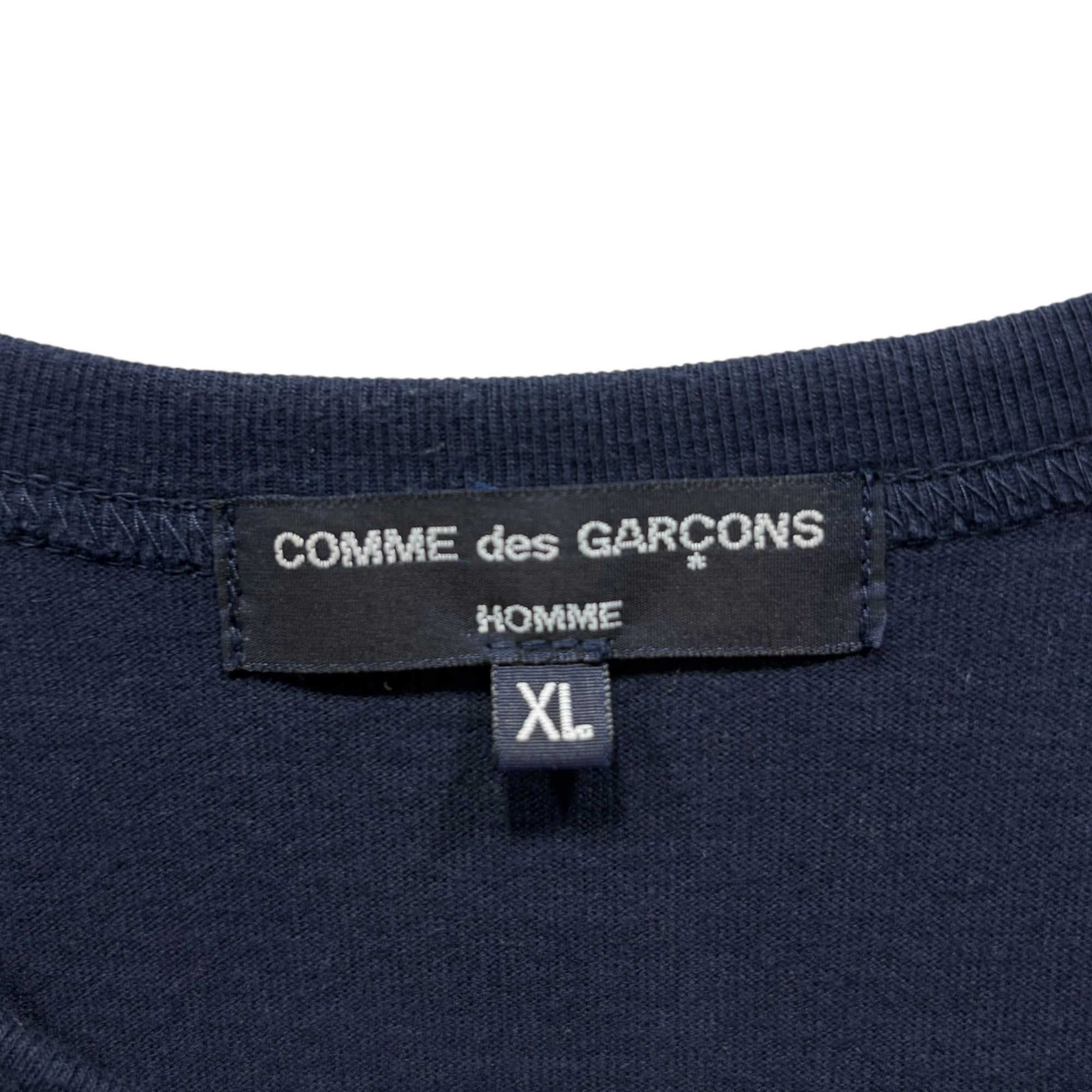 COMME des GARCONS HOMME(コムデギャルソンオム) 23AW Cotton Jersey Product Print Logo T-Shirt 綿天竺 製品プリント ロゴ Tシャツ HL-T009 XL ネイビー AD2023