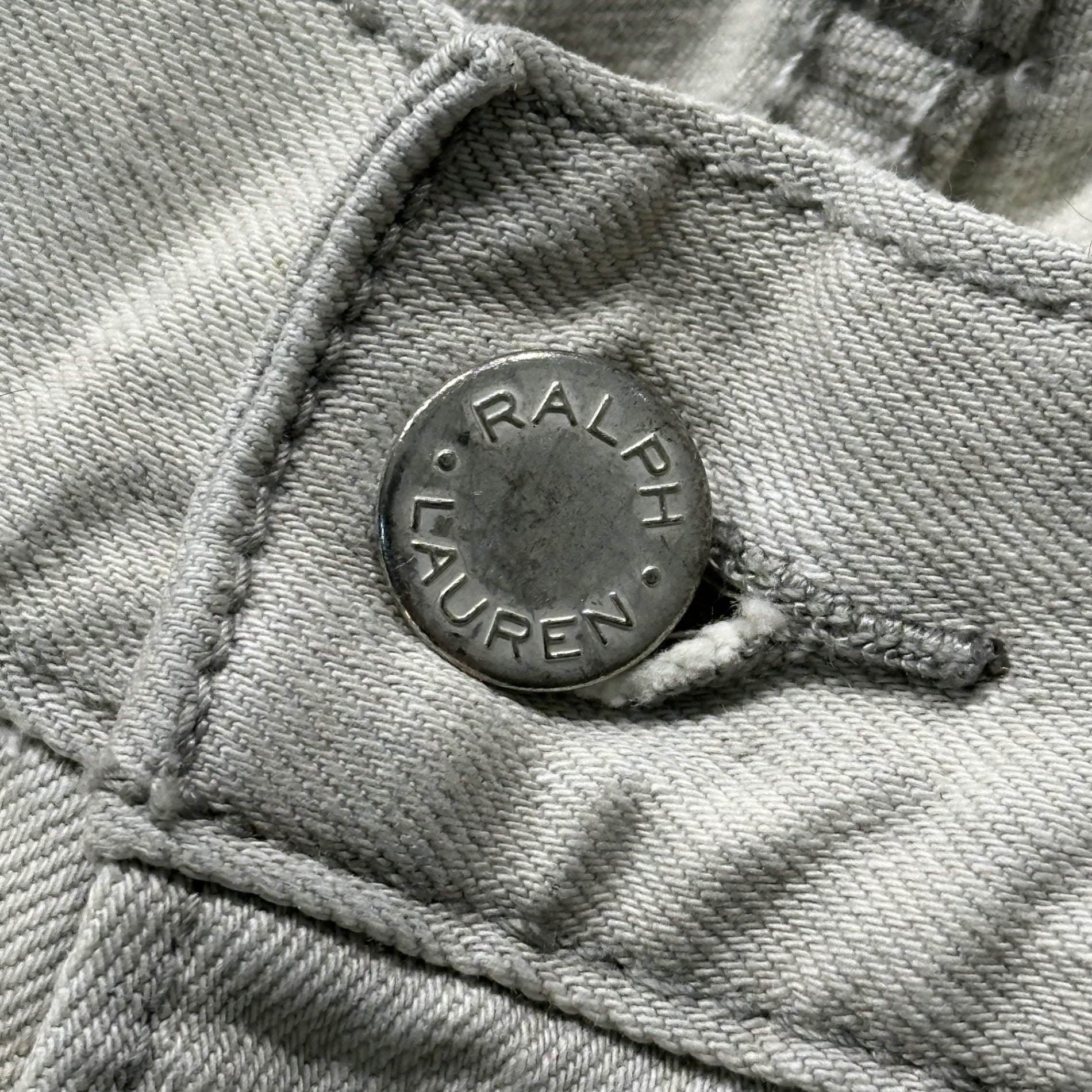 POLO RALPH LAUREN(ポロラルフローレン) Distressed Stretch Biker Denim Pants ダメージ加工 ストレッチ バイカー デニム パンツ 32 ライトグレー スキニー