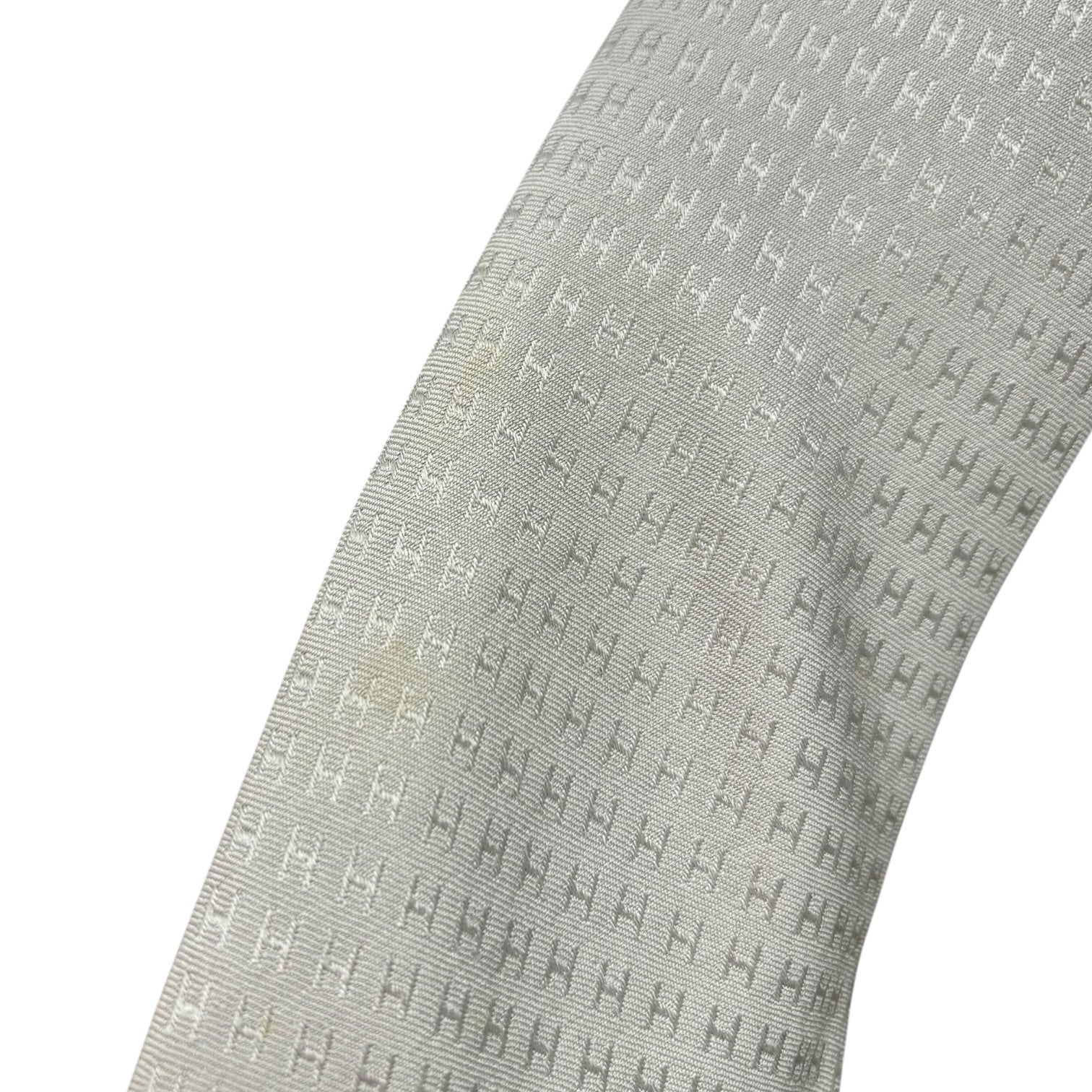 HERMES(エルメス) H Logo All-Over Pattern Silk Tie Hロゴ 総柄 シルク ネクタイ グレー