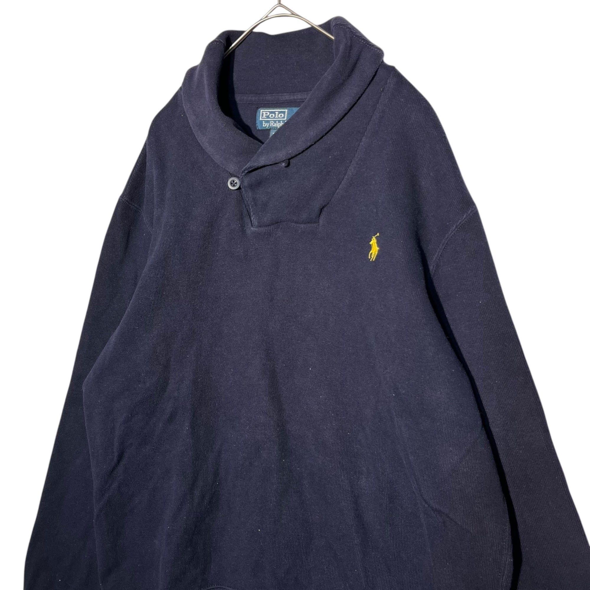POLO RALPH LAUREN(ポロラルフローレン) shawl collar knit sweatshirt ショールカラー ニット スウェット MNBLKNIM1L00266 L ネイビー