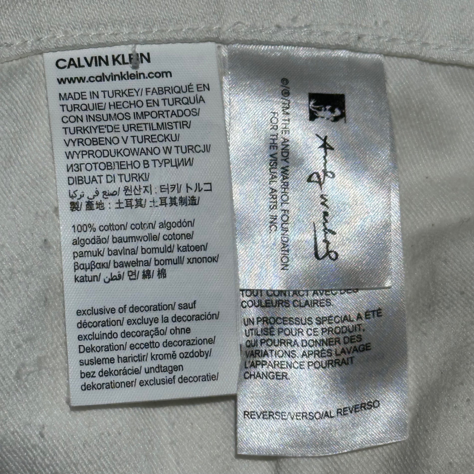 Calvin Klein Jeans(カルバンクラインジーンズ) ANDY WARHOL Face Print Denim Pants カルバン クライン フェイス プリント デニム パンツ PW-16A-PW-21A W31 L30 ホワイト