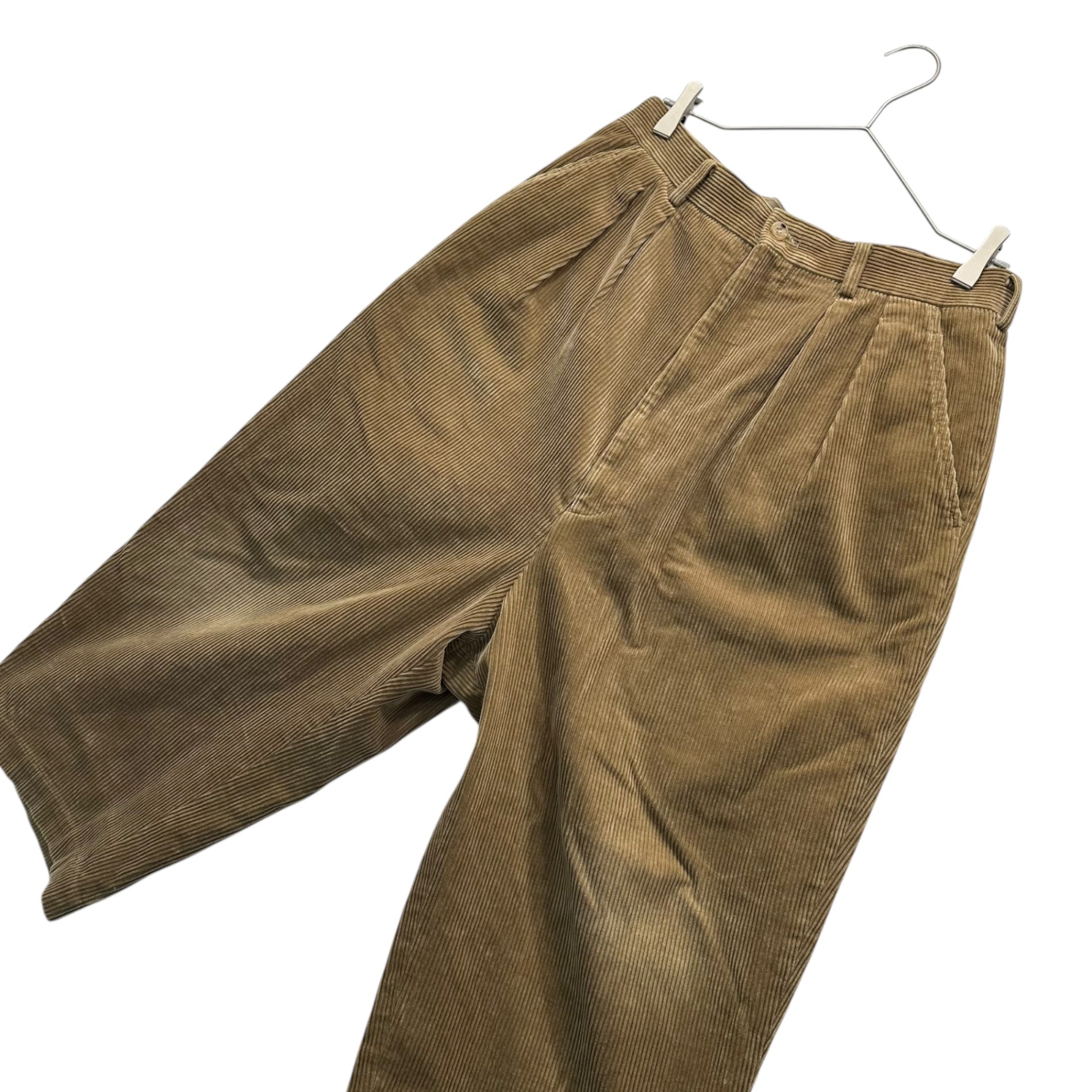 COMME des GARCONS HOMME(コムデギャルソンオム) 18AW 2-pleat 8/10-length corduroy pants 2タック 8分丈 コーデュロイ パンツ HB-P040 XS ベージュ AD2018 クロップド