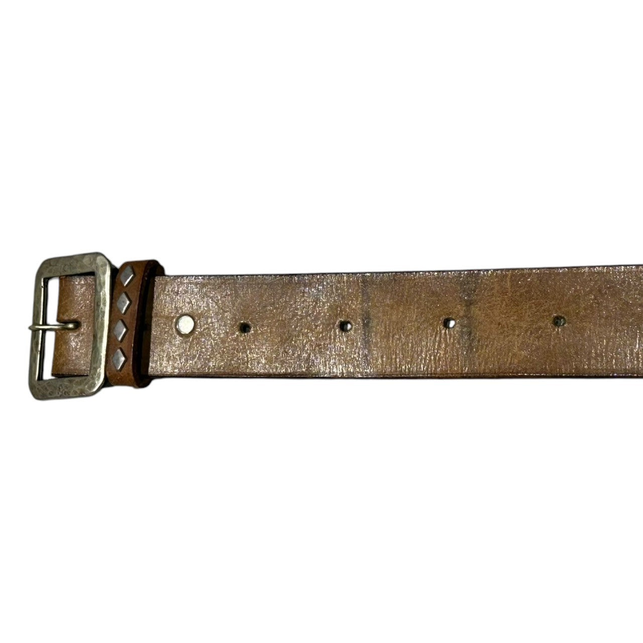 TENDERLOIN(テンダーロイン) HTC T-STUD BELT スタッズ レザー ベルト 本革 36 ブラウン×シルバー 廃番ブランド 稀少品
