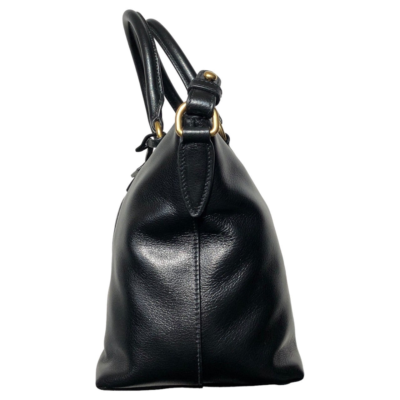 PRADA(プラダ) Embossed logo calf leather 2WAY shoulder bag エンボスロゴ カーフレザー 2WAY ショルダーバッグ 1BA104 ブラック ギャランティカード付属 ロゴ