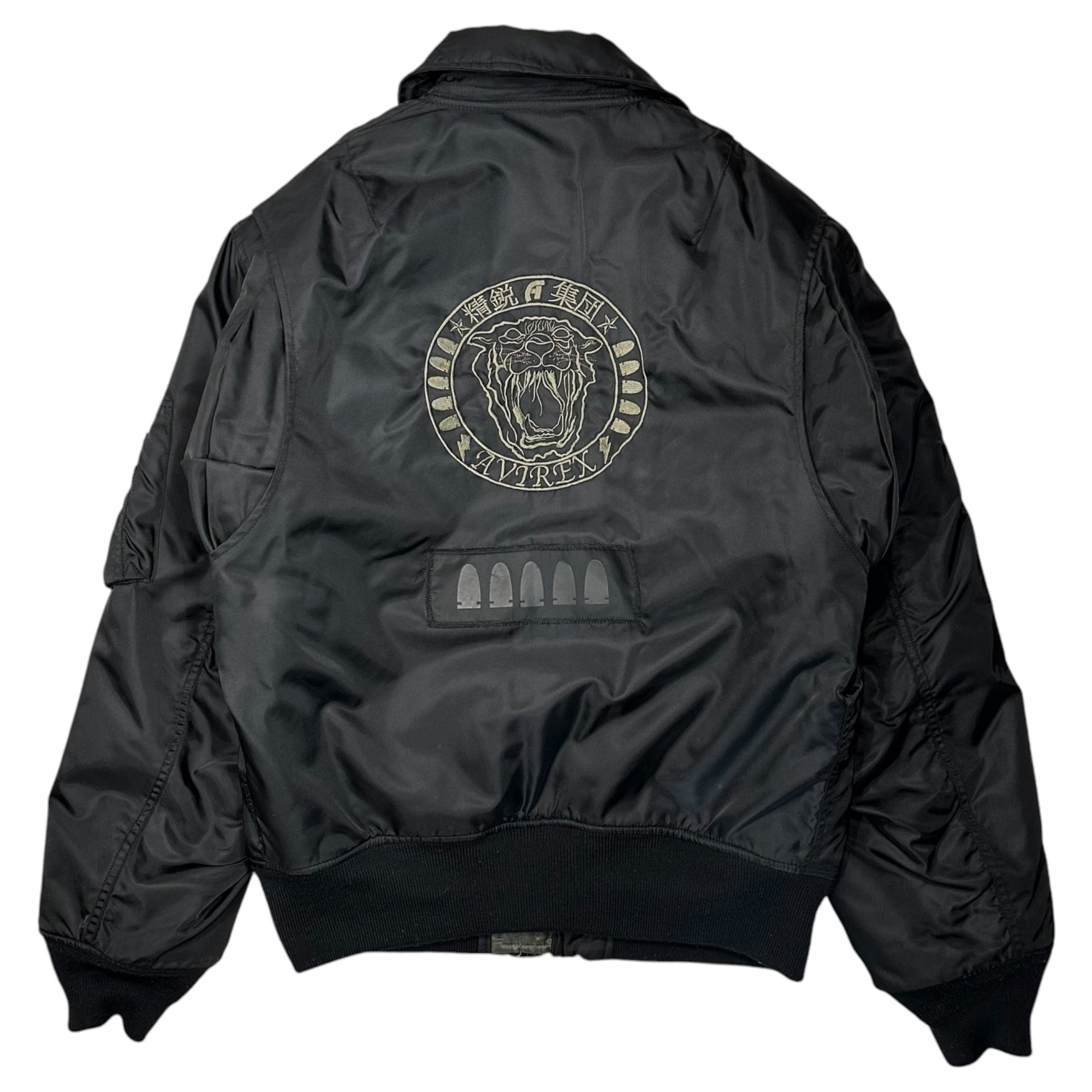 AVIREX(アヴィレックス) Elite Group Quilted Lined Military Flight Jacket 精鋭集団 裏キルト ミリタリーフライトジャケット 652201 L ブラック