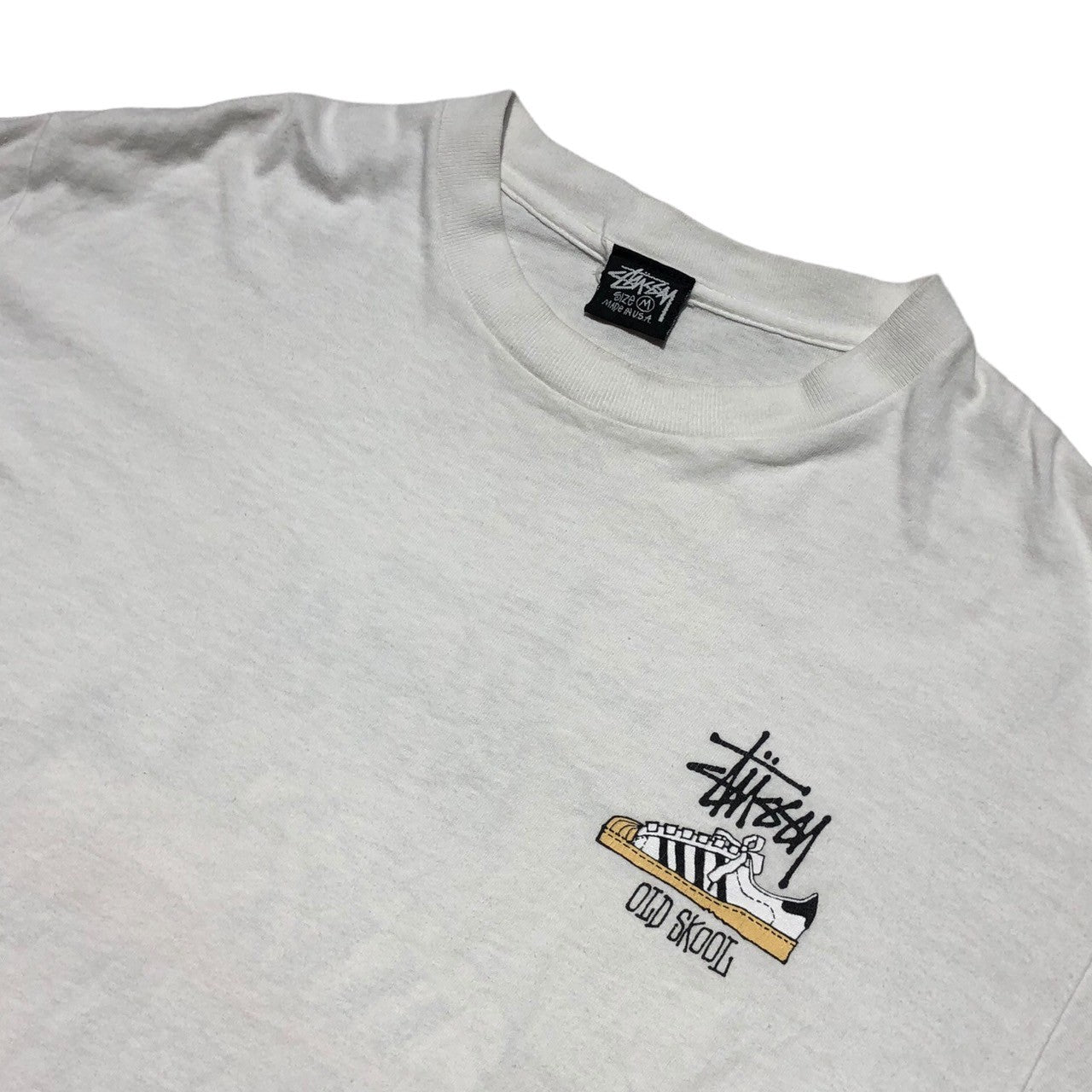 STUSSY(ステューシー) 80's "OLD SKOOL FLAVOR" VINTAGE TEE ヴィンテージ Tシャツ ホワイト SUPERSTAR スーパースター 半袖 M ホワイト 80年代
