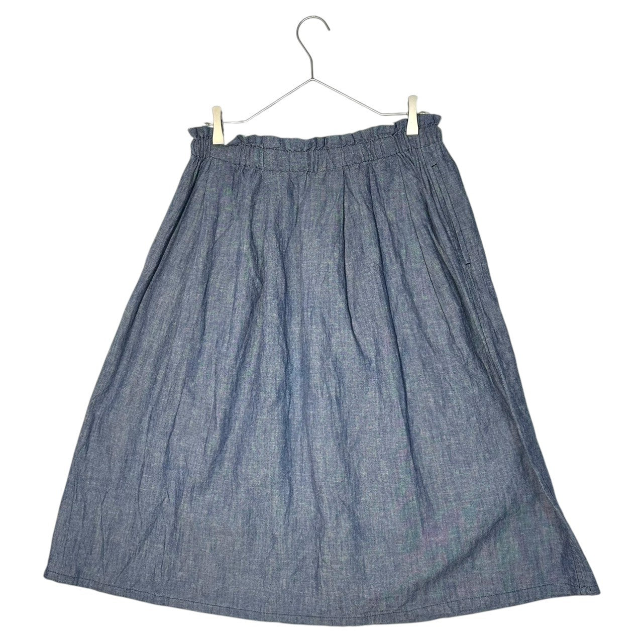 plantation(プランテーション) 12SS Waist Gathered Cotton Linen Flare Skirt ウエスト ギャザー コットン リネン フレア スカート PL22FG951 2 ライトブルー
