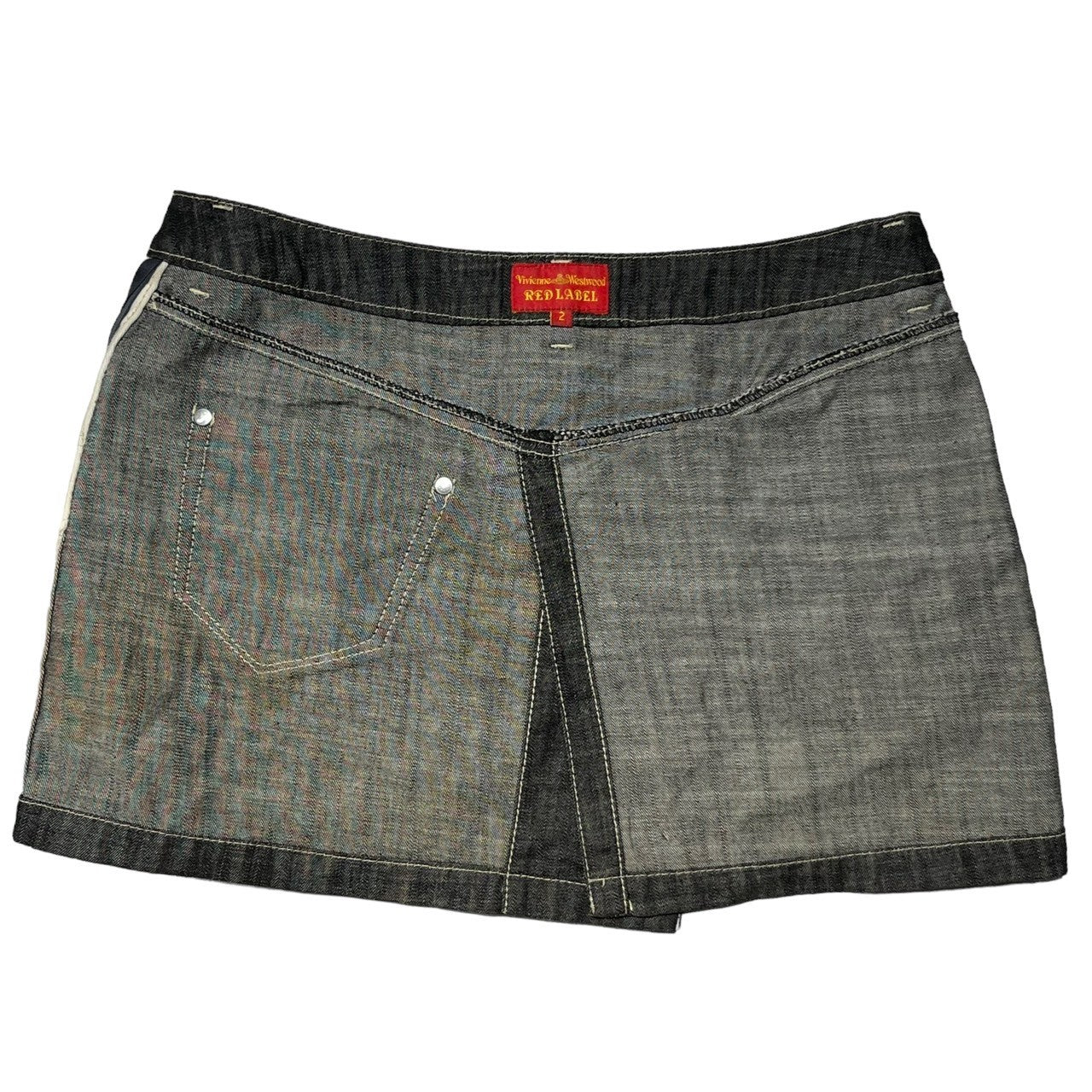 Vivienne Westwood RED LABEL(ヴィヴィアンウエストウッドレッドレーベル) 00's Orbro logo zip denim mini skirt オーブ ロゴ ジップ デニム ミニ スカート 357-01-23005 3(L程度) インディゴ Y2K