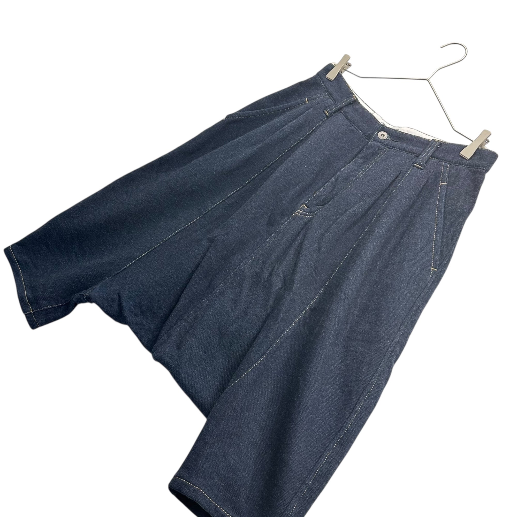 COMME des GARCONS JUNYA WATANABE(コムデギャルソンジュンヤワタナベ) 10AW Denim-like Sweat Sarouel Shorts デニムライク スウェット サルエル ショーツ JF-P203 S インディゴ AD2010 男性着用可能