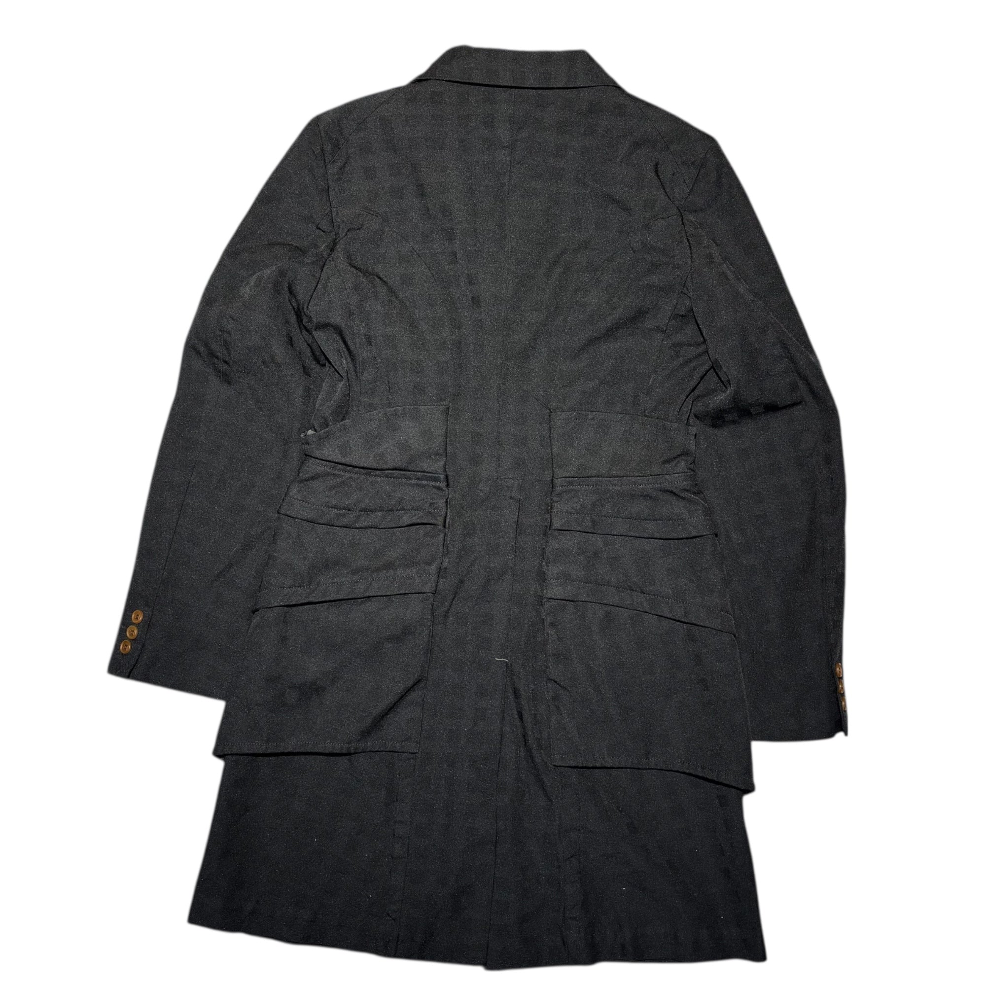 COMME des GARCONS HOMME PLUS(コムデギャルソンオムプリュス) 16AW Inside-Out Pocket Check 3B Tailored Coat インサイドアウト ポケット チェック 3B テーラード コート PR-J066 S ブラック AD2016 ジャケット