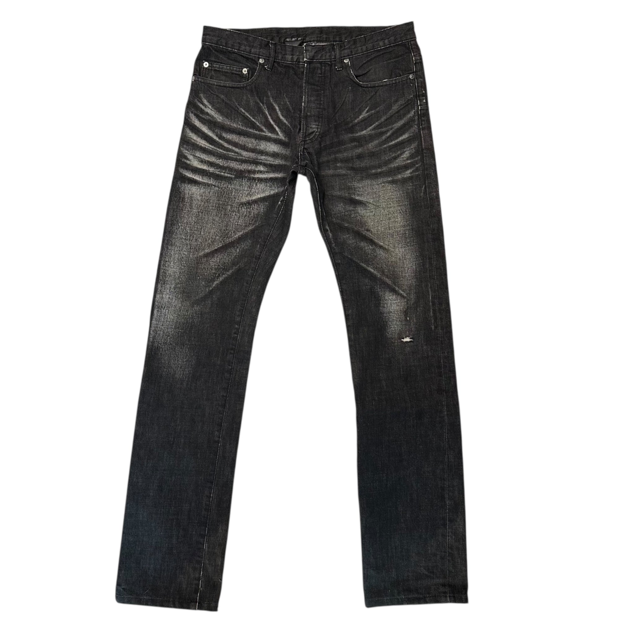 Dior HOMME(ディオールオム) by Hedi Slimane Scratch Black Wash Denim Pants エディスリマン 爪痕 ブラック ウォッシュ デニム パンツ 30 ブラック アーカイブ エディ期 名作 稀少品