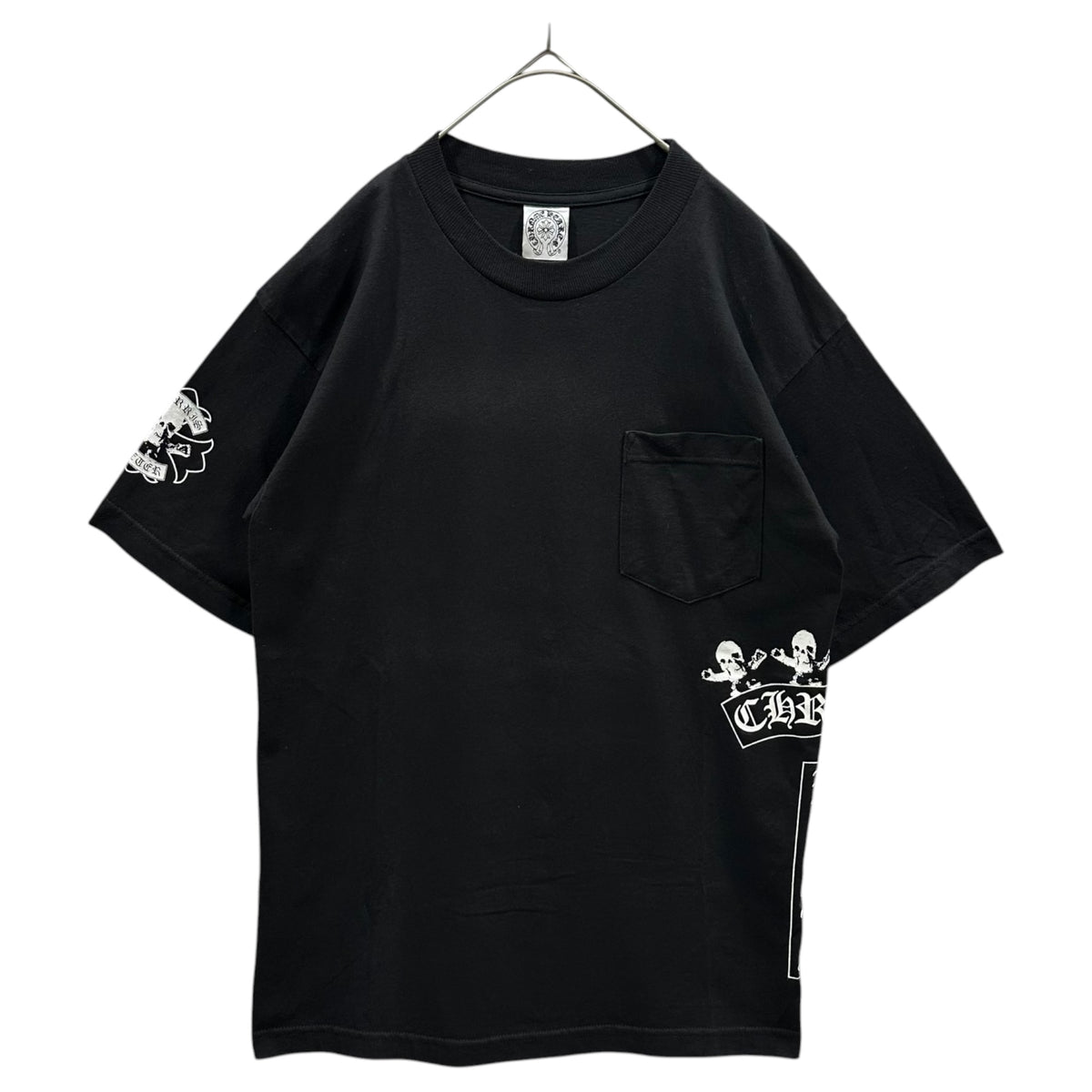 CHROME HEARTS(クロムハーツ) Old CH Foti Print T-Shirt オールド フォティ スカル プリント Tシャツ M ブラック×ホワイト