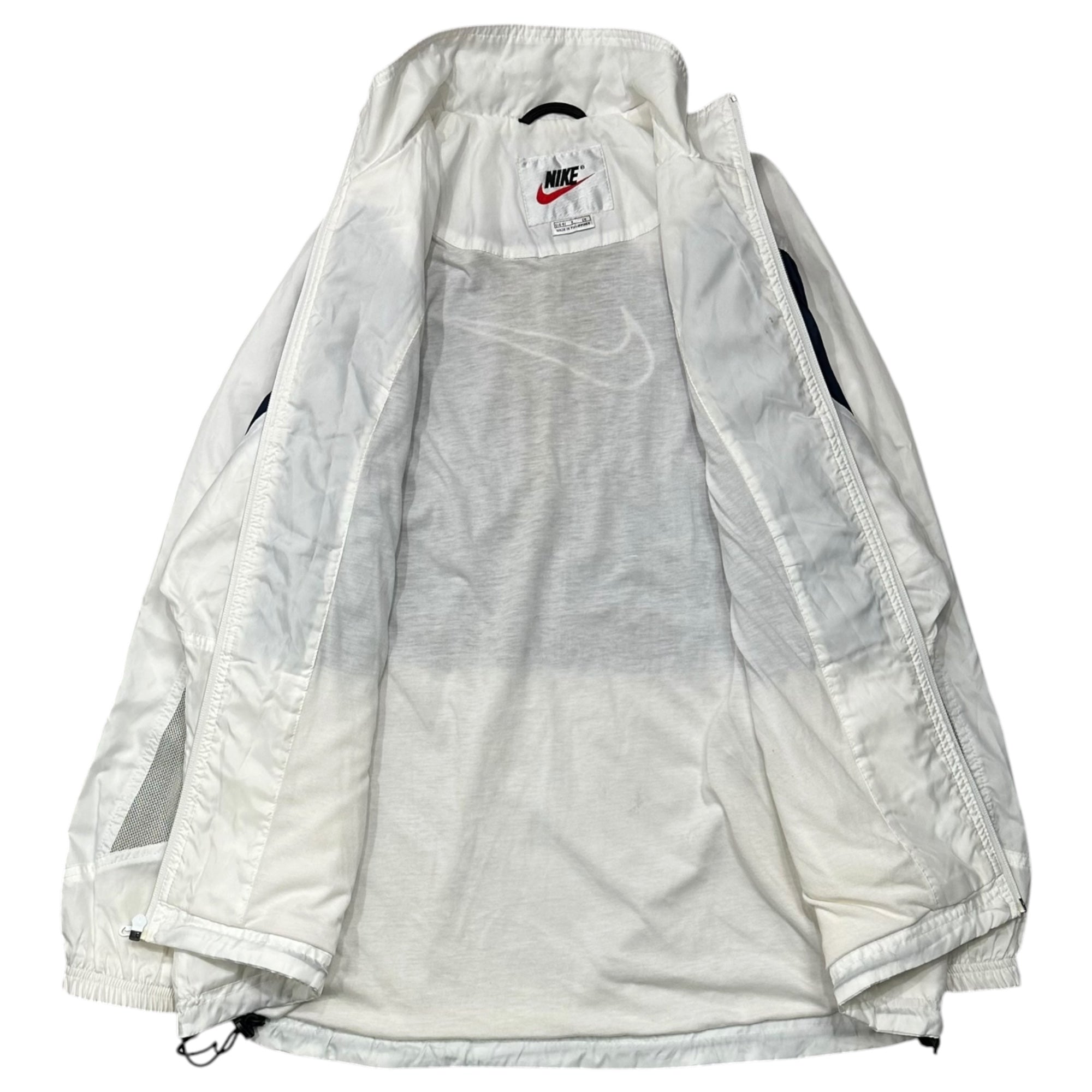 NIKE(ナイキ) 00's Swoosh logo nylon jacket スウッシュ ロゴ ナイロン ジャケット S ホワイト×ネイビー
