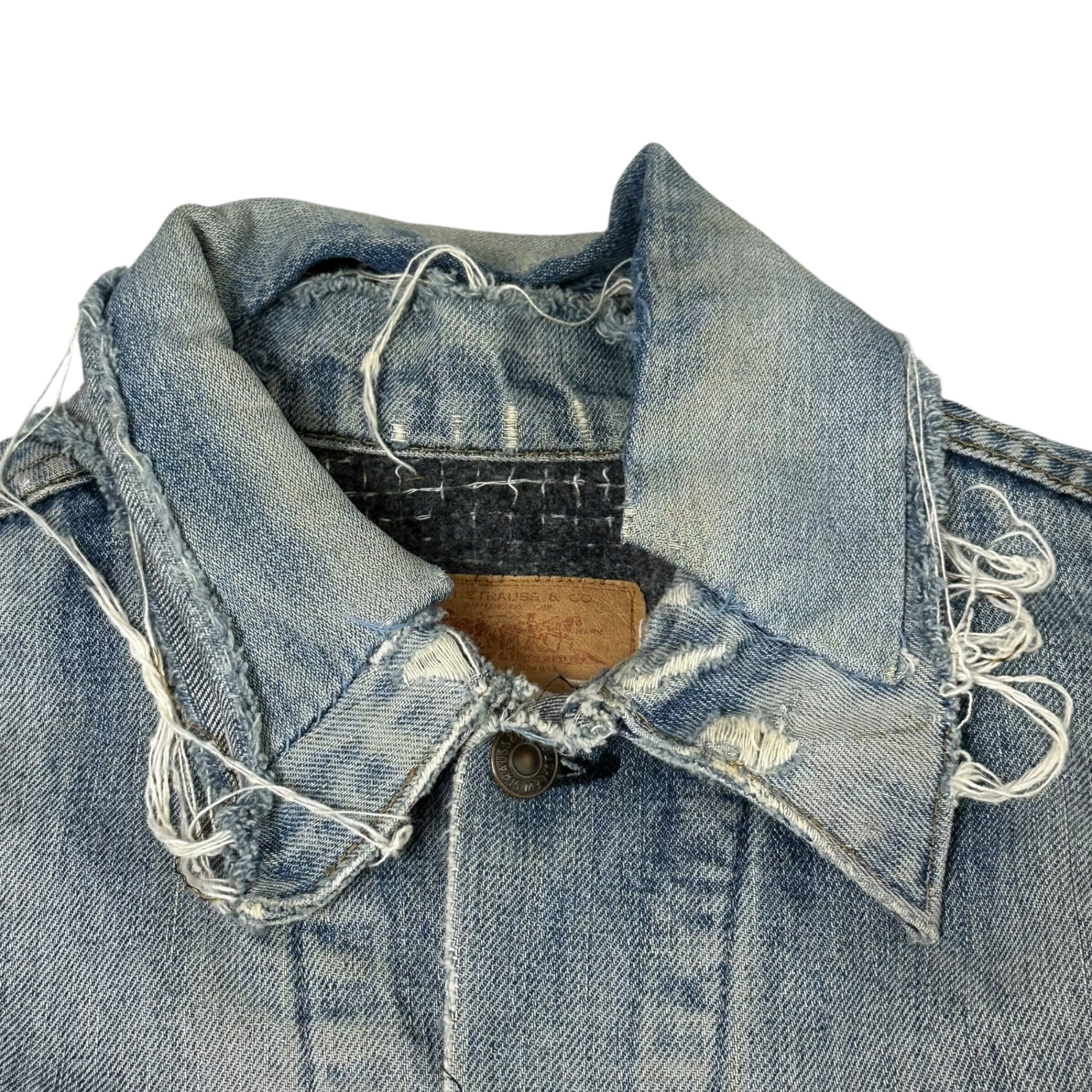 Levi's(リーバイス) 70's 「BORO」 70505 Hard Damaged Lined Blanket Denim Jacket 70年代 ボロ ハードダメージ 裏地 ブランケット デニム ジャケット L~XL程度 ライトインディゴ