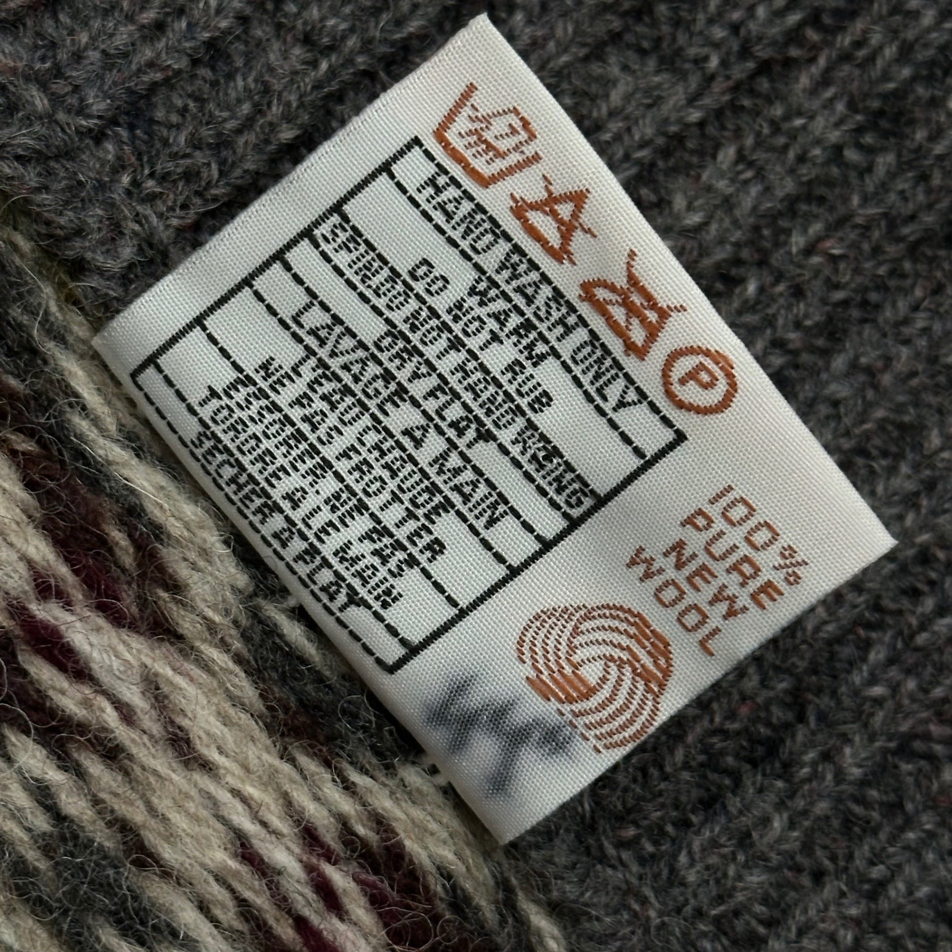 jamieson's(ジャミーソンズ) 90's~00's Nordic pattern full-zip knitノルディック柄 フルジップ ニット MK457Z 44 グレー×マルチカラー