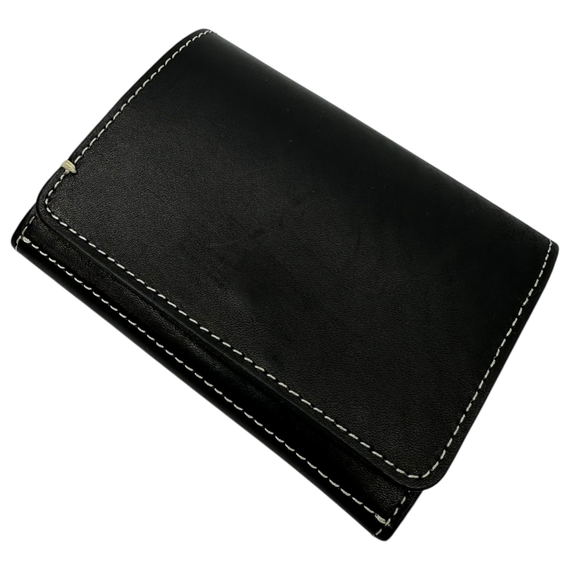 TSUCHIYA KABAN(土屋鞄製造所) White Stitch Bifold Leather Wallet ホワイト ステッチ 2つ折り レザー ウォレット 財布 ブラック