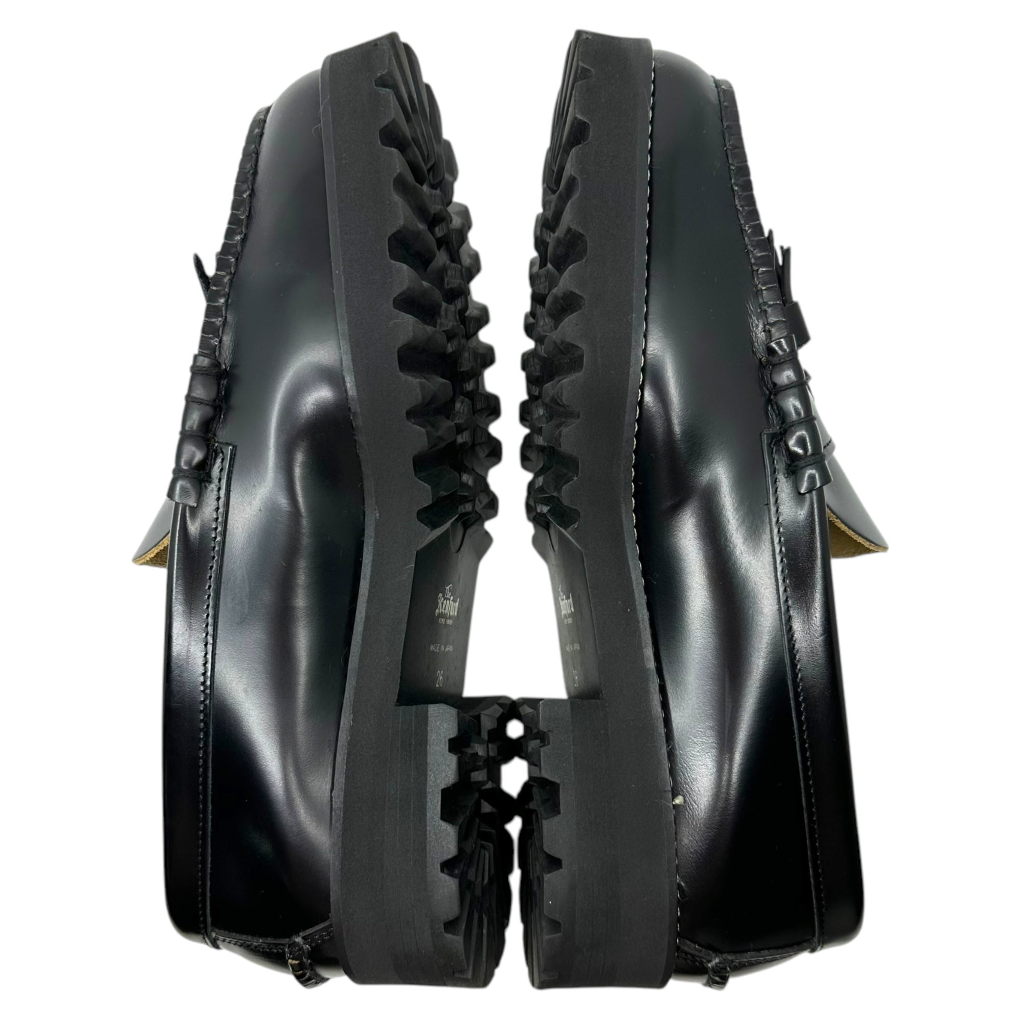 The Kenford Fineshoes(ケンフォードファインシューズ) TANK SOLE QUILT TASSEL LOAFERS タンク ソール キルト タッセル ローファー 26cm ブラック レザー シューズ