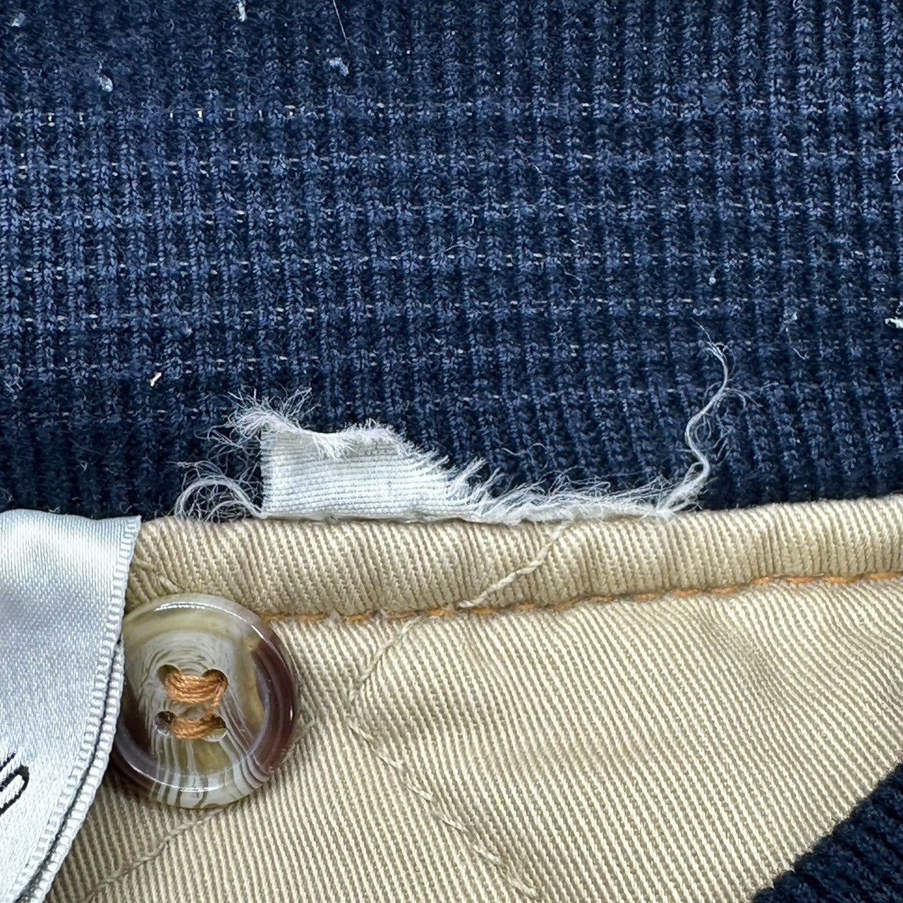 Disney(ディズニー) 90's "MICKEY MOUSE" Denim Stadium Jacket ミッキー デニム 切替 スタジャン 表記無(L程度) ライトインディゴ×カーキ 90年代 ヴィンテージ ジャケット ブルゾン 古着