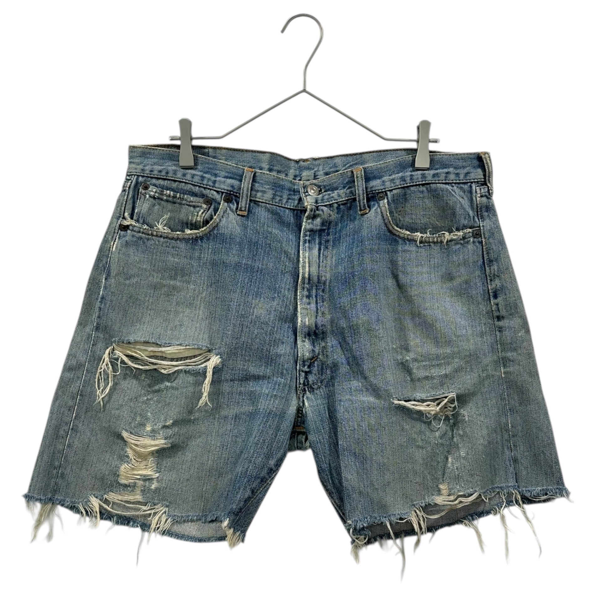 Levi's(リーバイス) 60's 505 BIG E DENIM SHORTS - Cut Off ヴィンテージ デニム ショーツ カットオフ 約W37(94cm) ライトインディゴ 60年代 ヴィンテージ ハーフ ショート パンツ