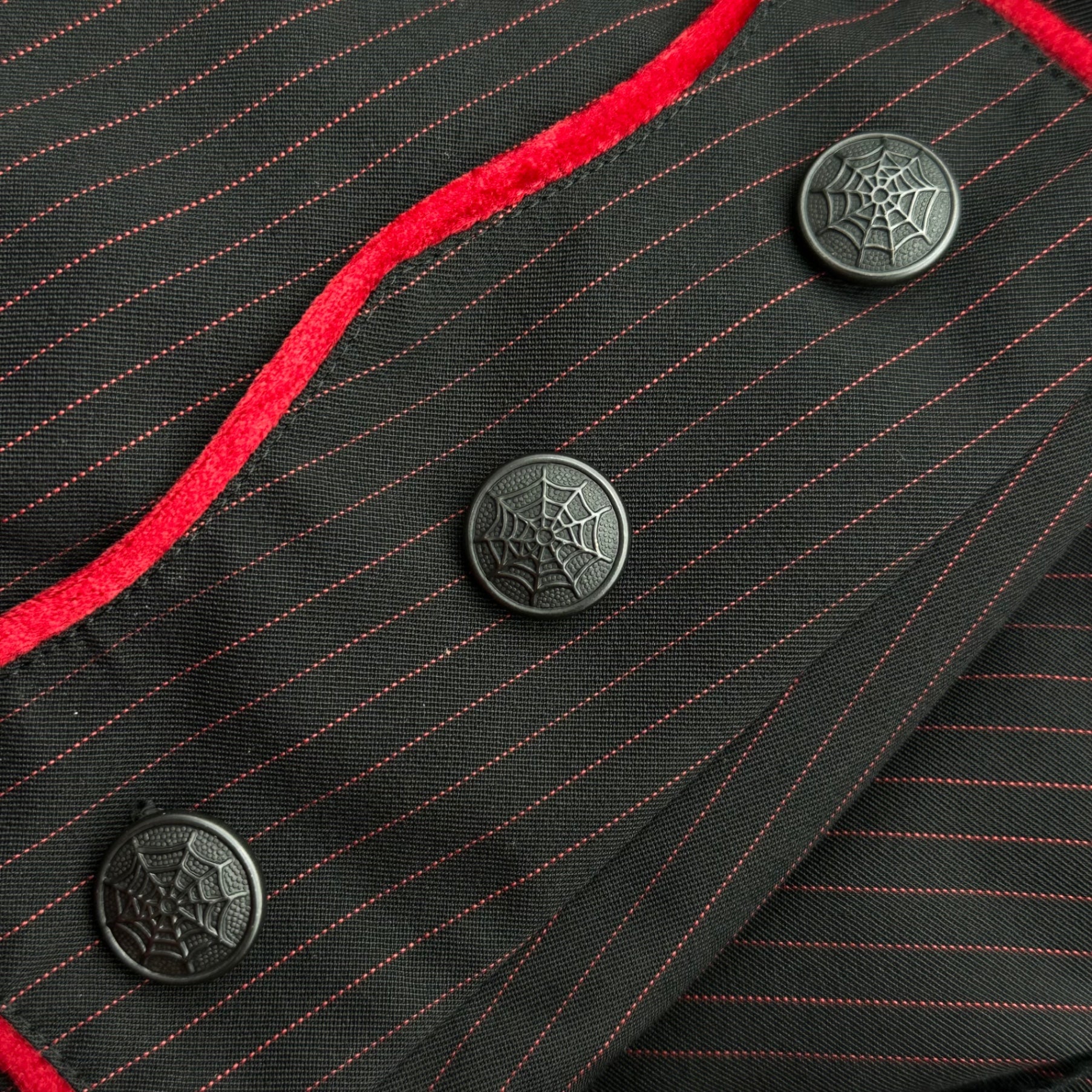 NUMBER (N)INE(ナンバーナイン) 2005SS ”Night Crawler” Pinstripe Tailored Jacket ナイトクローラー期 ピンストライプ テーラード ジャケット S05-NJ002B 3 ブラック×レッド テーラード 00's