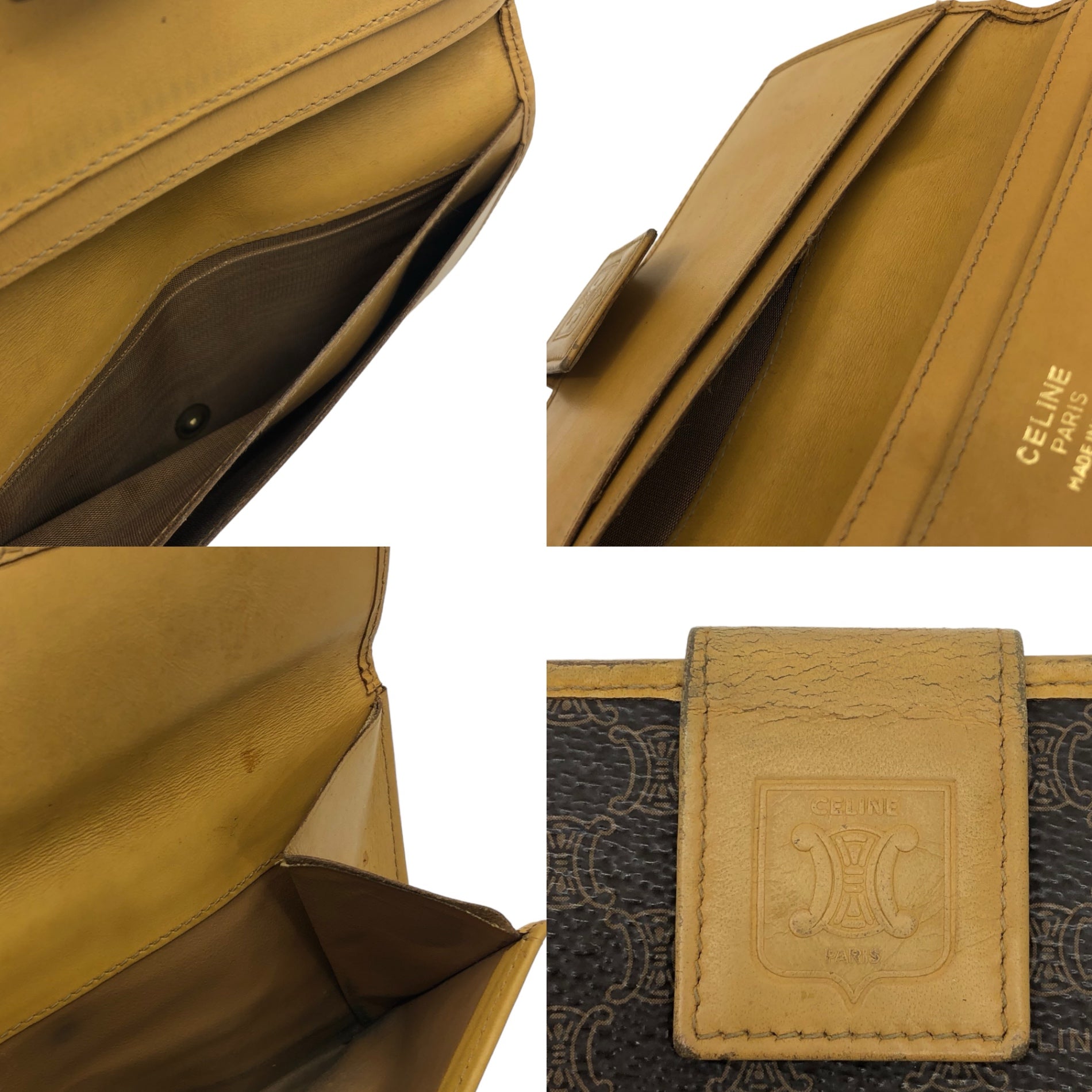 CELINE(セリーヌ) macadam pattern long wallet マカダム 長財布 M13 ブラウン OLD ヴィンテージ