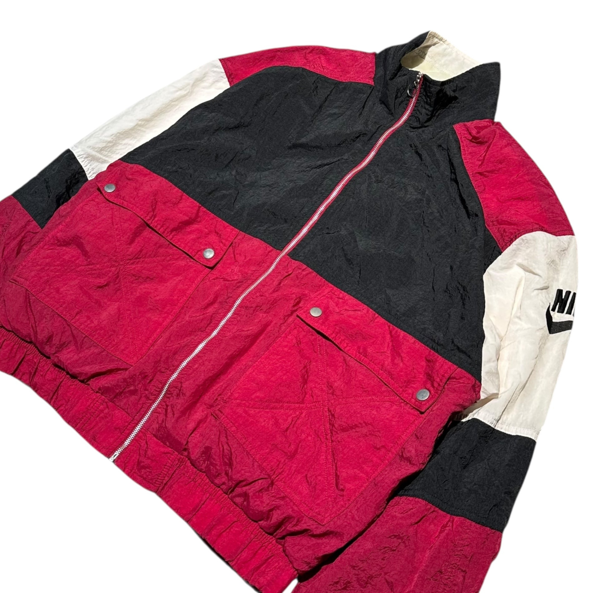 NIKE(ナイキ) 90's Old Zip-Up Blouson 90年代 オールド ジップアップ ブルゾン H4-04-06-GTI L ブラック×ワインレッド×ホワイト