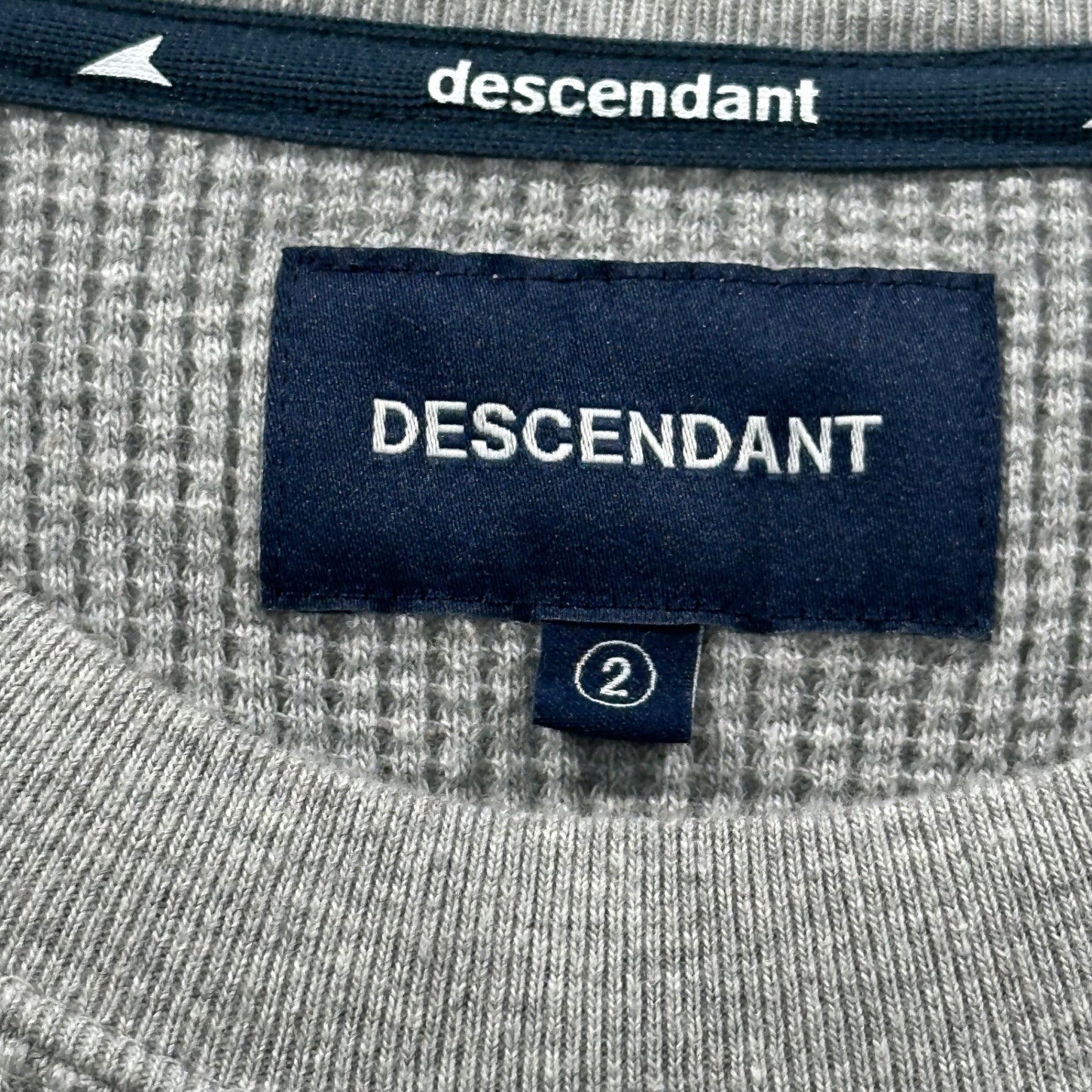 DESCENDANT(ディセンダント) GAUFRE WAFFLE LS ゴーフル ワッフル 長袖 カットソー ロンT 2(M程度) グレー 参考定価34,100円(税込)
