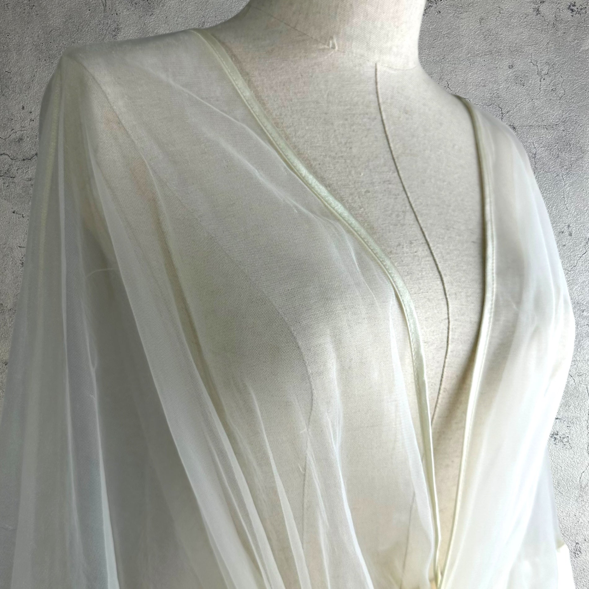 VINTAGE(ヴィンテージ) 80~90's see-through short gown シースルー ショート ガウン SIZE FREE ホワイト
