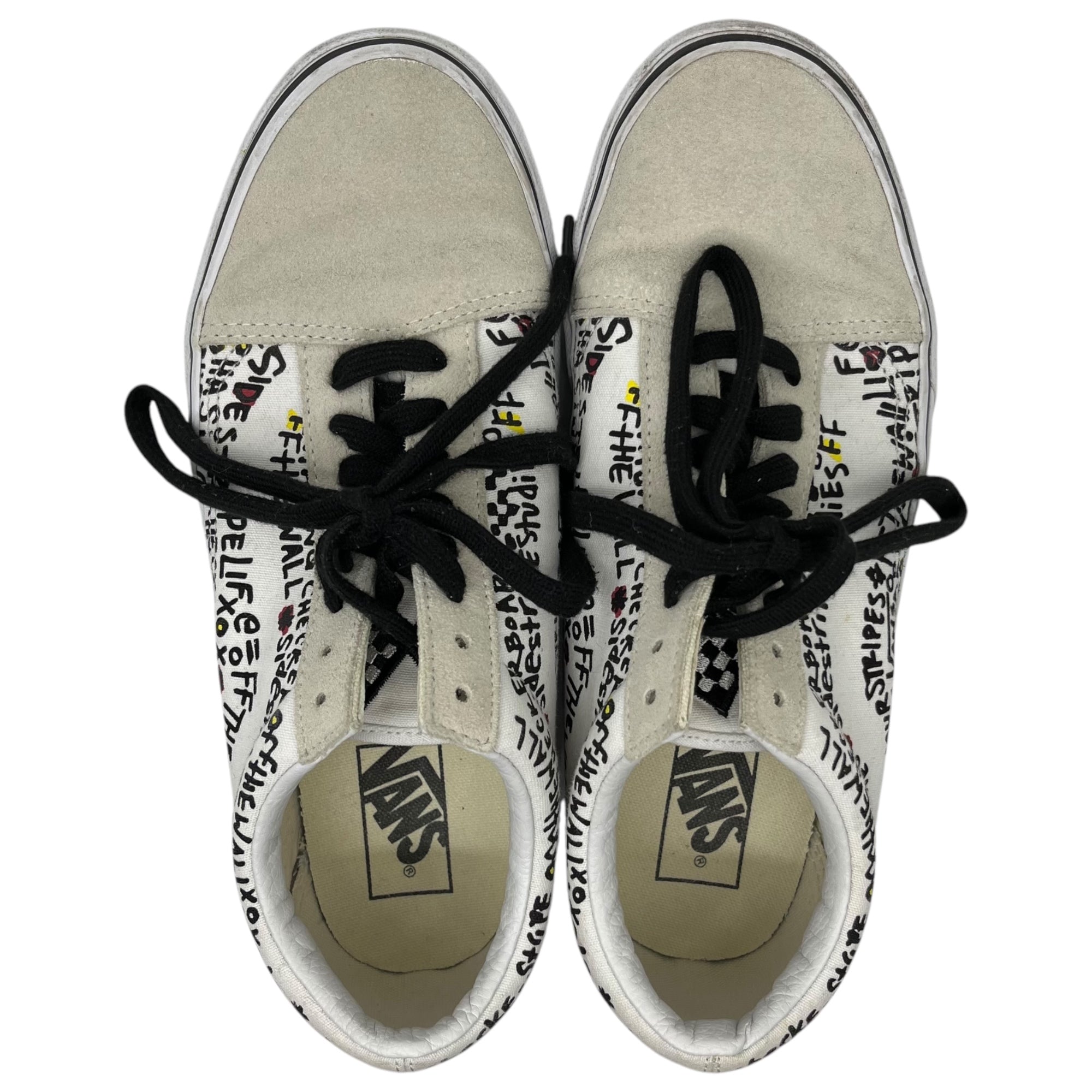 VANS(バンズ) OLD SKOOL DIY オールドスクール スニーカー 総柄 VN0A38G1U7B 26.0cm ホワイト×ブラック
