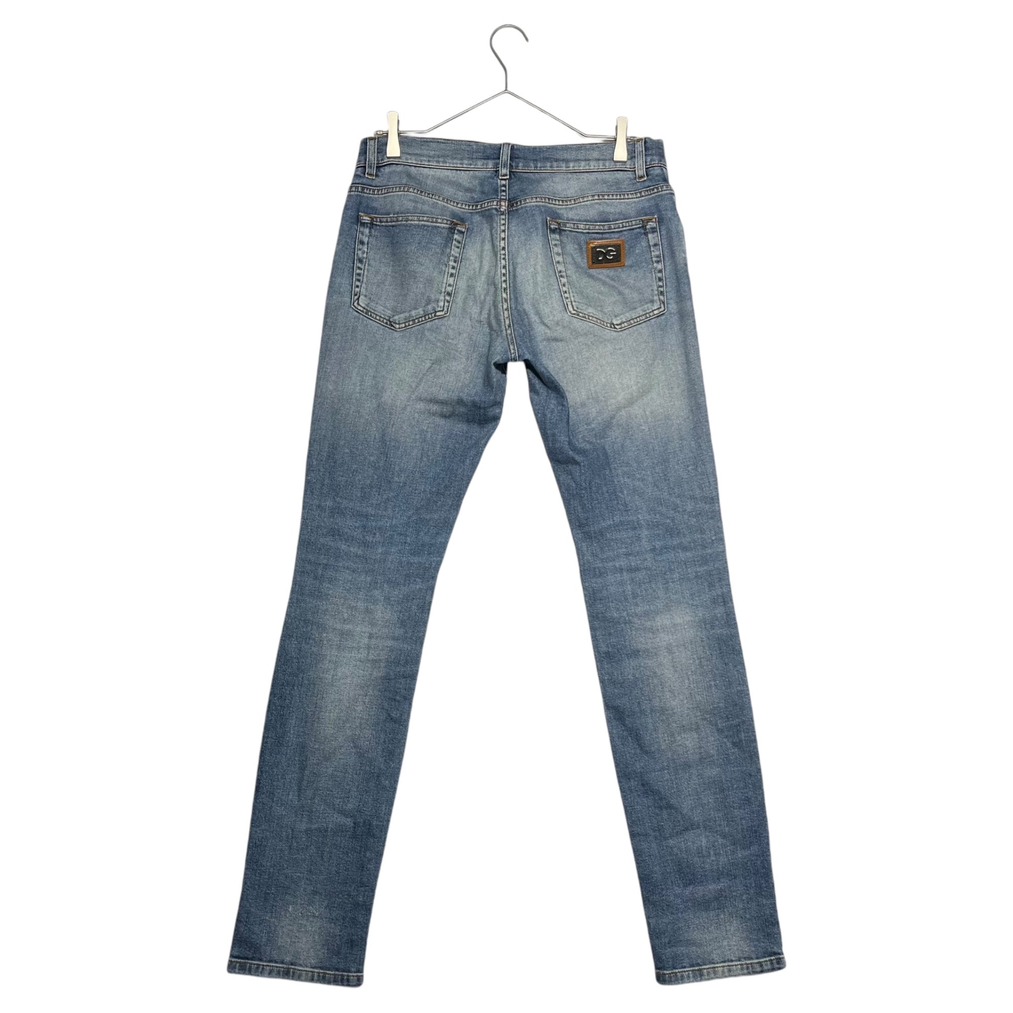 DOLCE&GABBANA(ドルチェ&ガッバーナドルガバ) Distressed skinny denim pants ダメージ加工 スキニー デニム パンツ GY07LD G8X98 48(L程度) ライトインディゴ