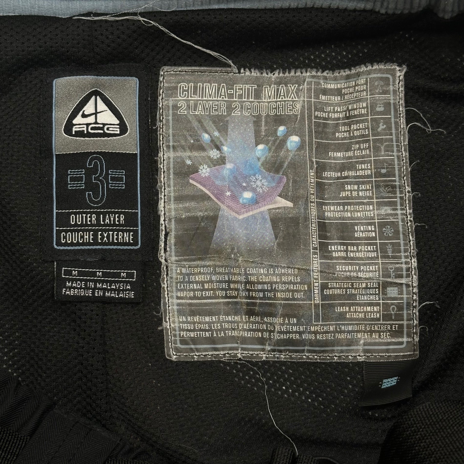 NIKE ACG(ナイキエーシージー) 00's Old CLIMA-FIT MAX Cargo Pants オールド クリマ フィット マックス カーゴ パンツ H9SID M ブラック テック