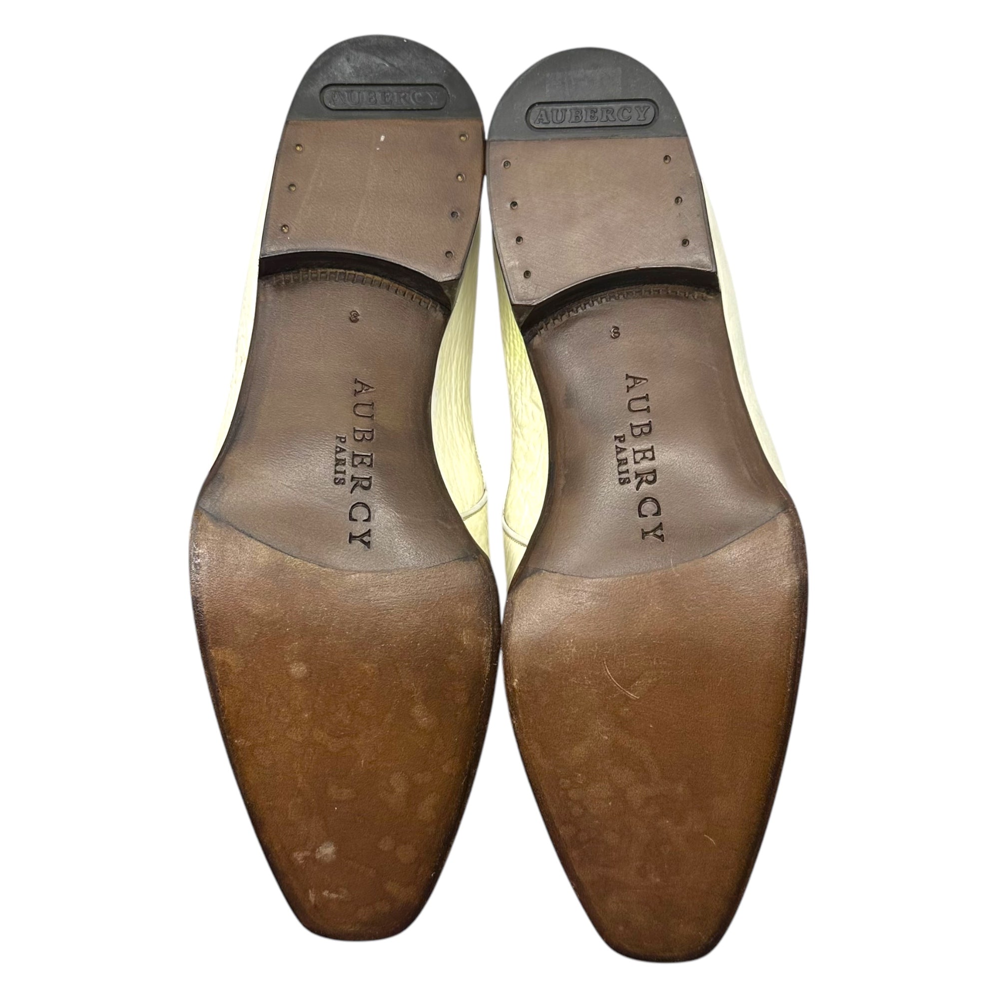 AUBERCY(オーベルシー) Shark Skin Vamp Leather Shoes シャーク スキン バンプ レザー シューズ 8(28cm程度) ホワイト 鮫皮 箱付