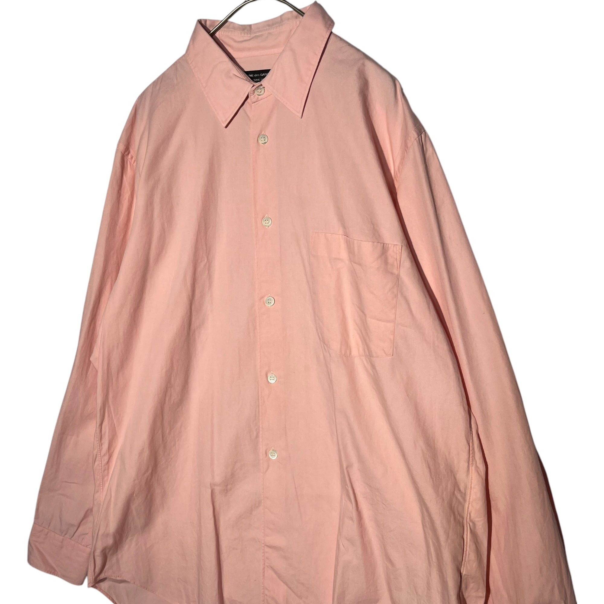 COMME des GARCONS HOMME PLUS(コムデギャルソンオムプリュス) 01SS long sleeve plain shirt 長袖 プレーン シャツ PB-100280 S~M程度 ピンク AD2001