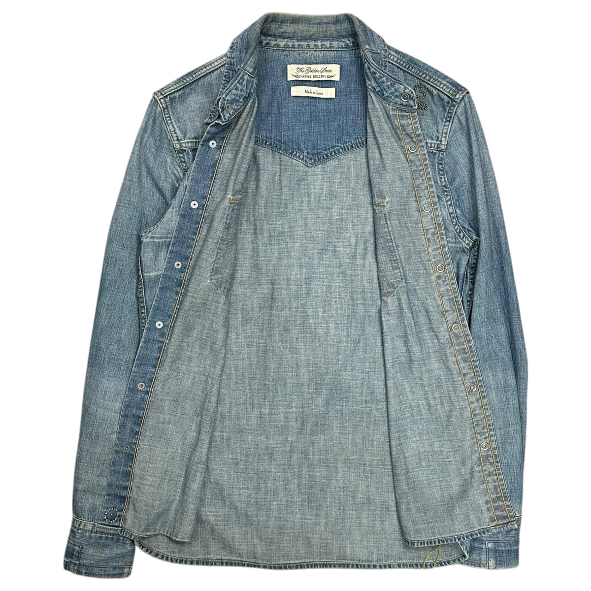 REMI RELIEF(レミレリーフ) Studded western denim shirt スタッズ ウエスタン デニム シャツ M ライトインディゴ