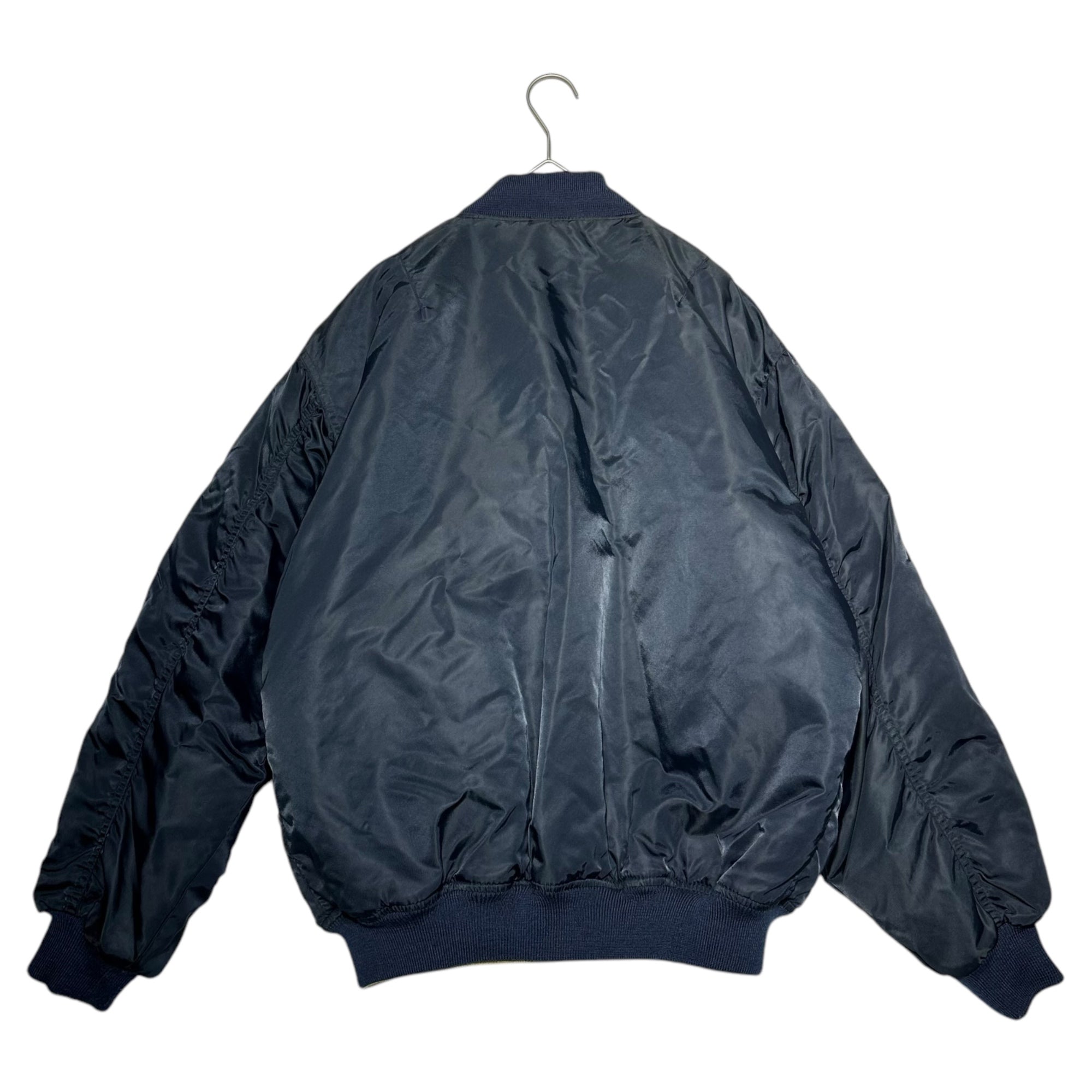 SUNTORY(サントリー) ”BOSS” MA-1 Reversible bomber jacket ボス リバーシブル ボンバー ジャケット SCB791 表記無(FREE) ネイビー×ゴールド 古着 ブルゾン 企業物