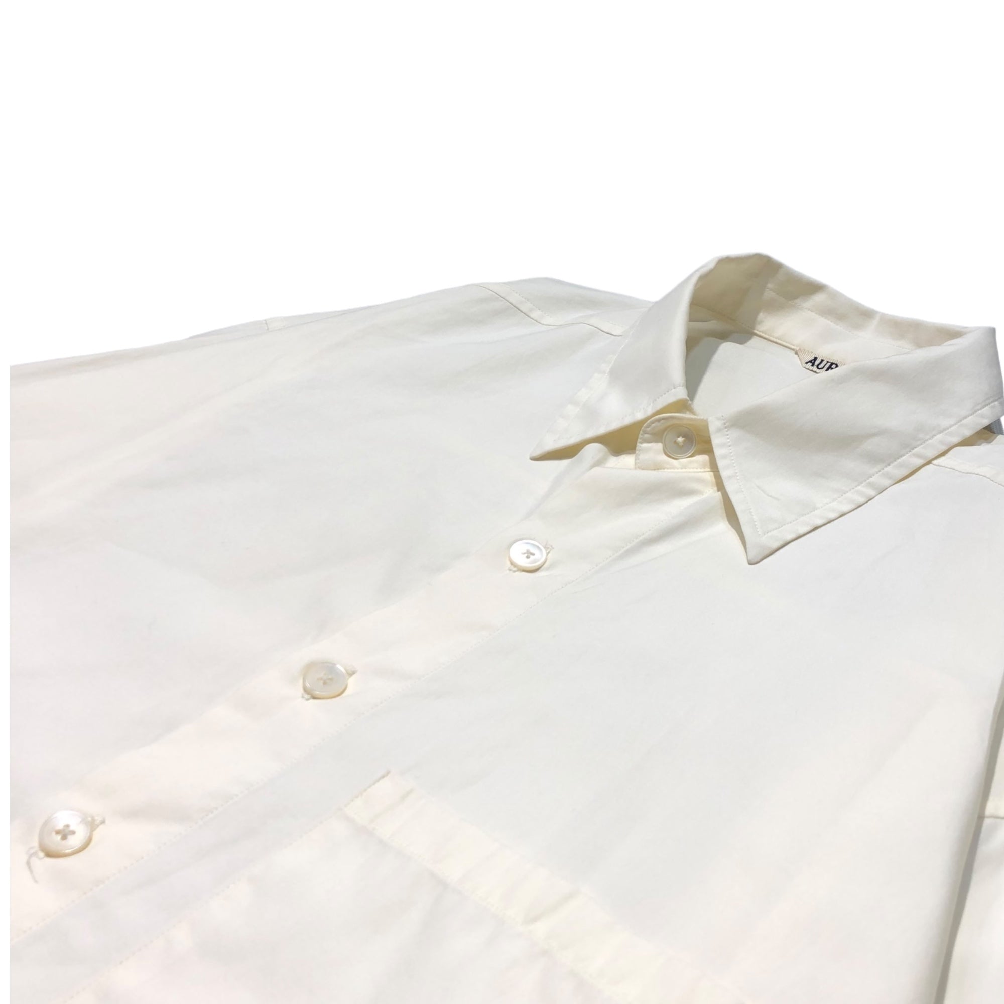AURALEE(オーラリー) 21AW WASHED FINX TWILL BIG SHIRTS ウォッシュド フィンテック ツイル ビッグ シャツ AOOS03TN 3(L程度) クリーム(オフホワイト) オーバーサイズ 長袖