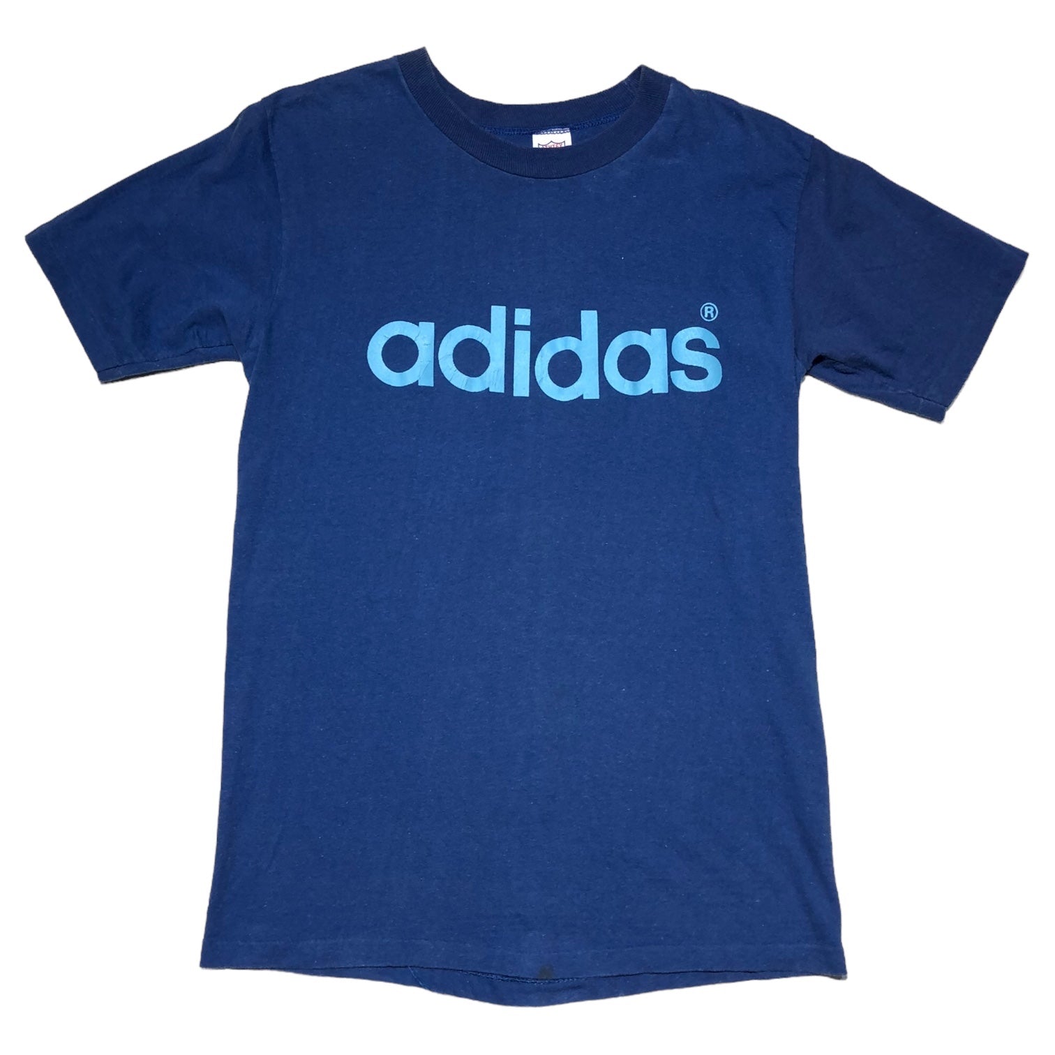 adidas(アディダス) 70's ~ 80’s ATHTEX ボディ "adidas" logo T-shirt ヴィンテージ Tシャツ 稀少品 M ネイビー 70年代~80年代