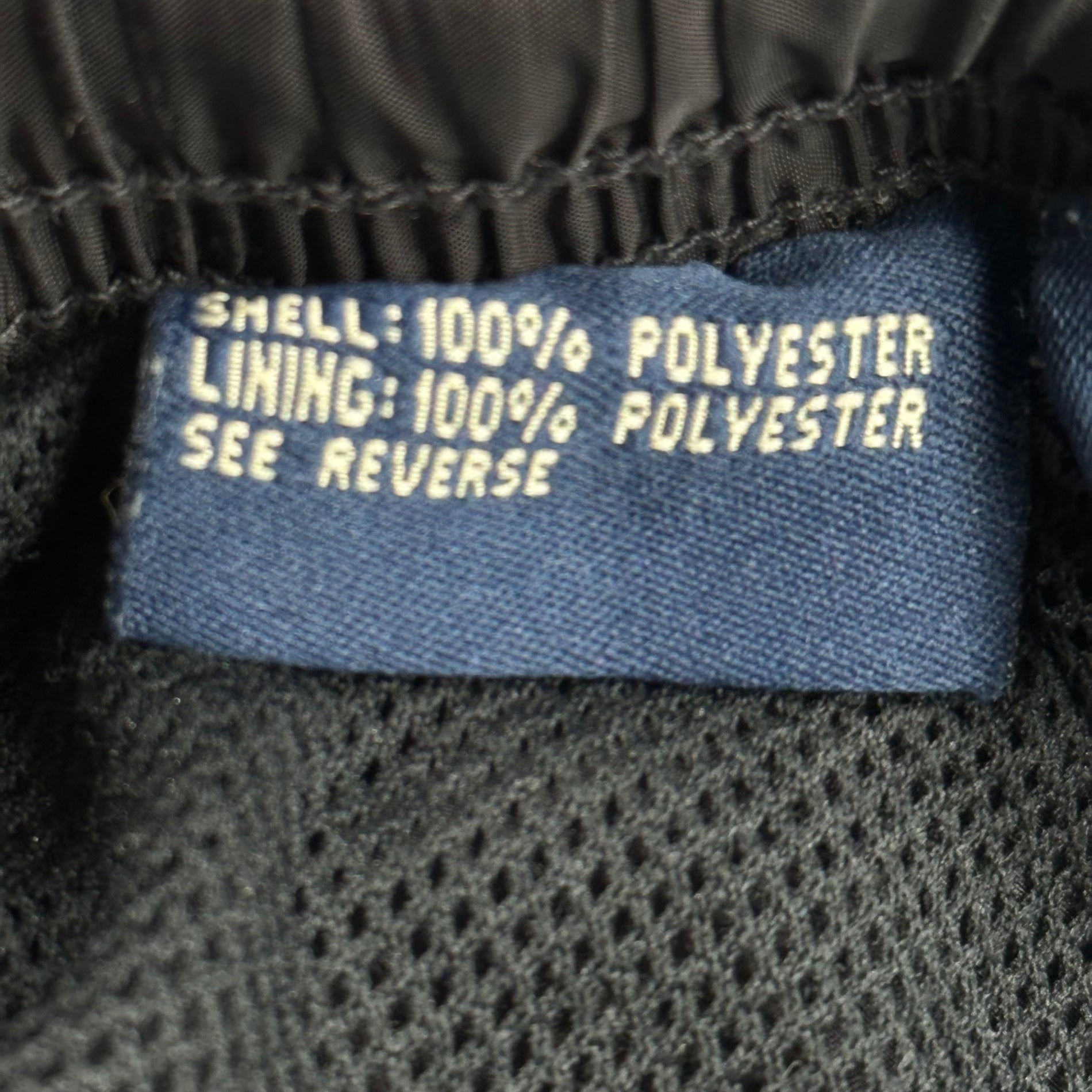 POLO SPORT(ポロスポーツ) 90's Waist Logo Polyester Straight-Leg Pants 90年代 ウエスト ロゴ ポリ ストレート パンツ S ブラック×ブルー
