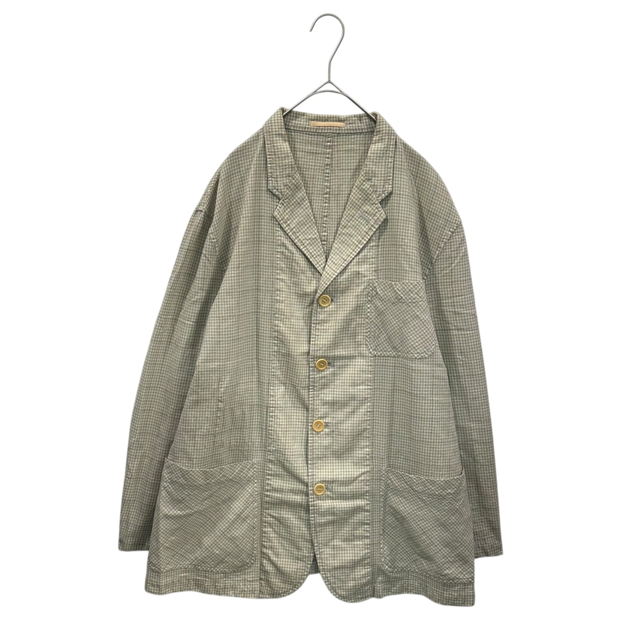 COMME des GARCONS HOMME(コムデギャルソンオム) 1994SS Vintage Wool Check 4B Jacket ヴィンテージ ウール チェック 4ボタン ジャケット HJ-040900 M アイボリー AD1993 田中啓一氏デザイン期 田中オム