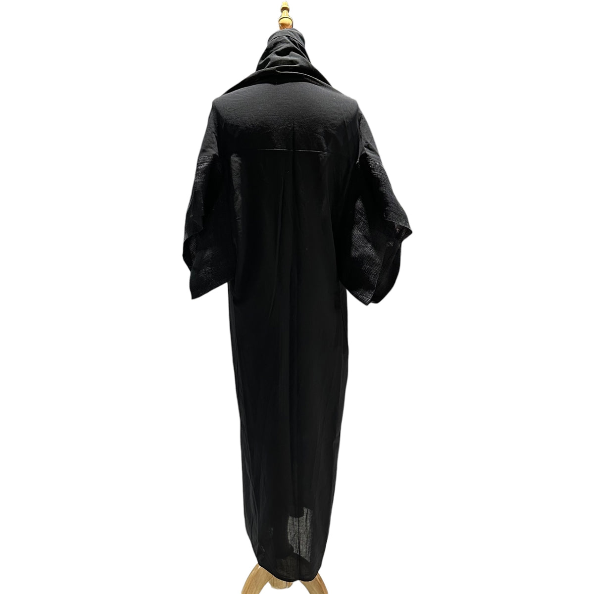 YOHJI YAMAMOTO(ヨウジヤマモト) Vintage Linen-Sleeve Zip-Up Dress ヴィンテージ リネン スリーブ ジップ アップ ワンピース FB-D78-101 S ブラック