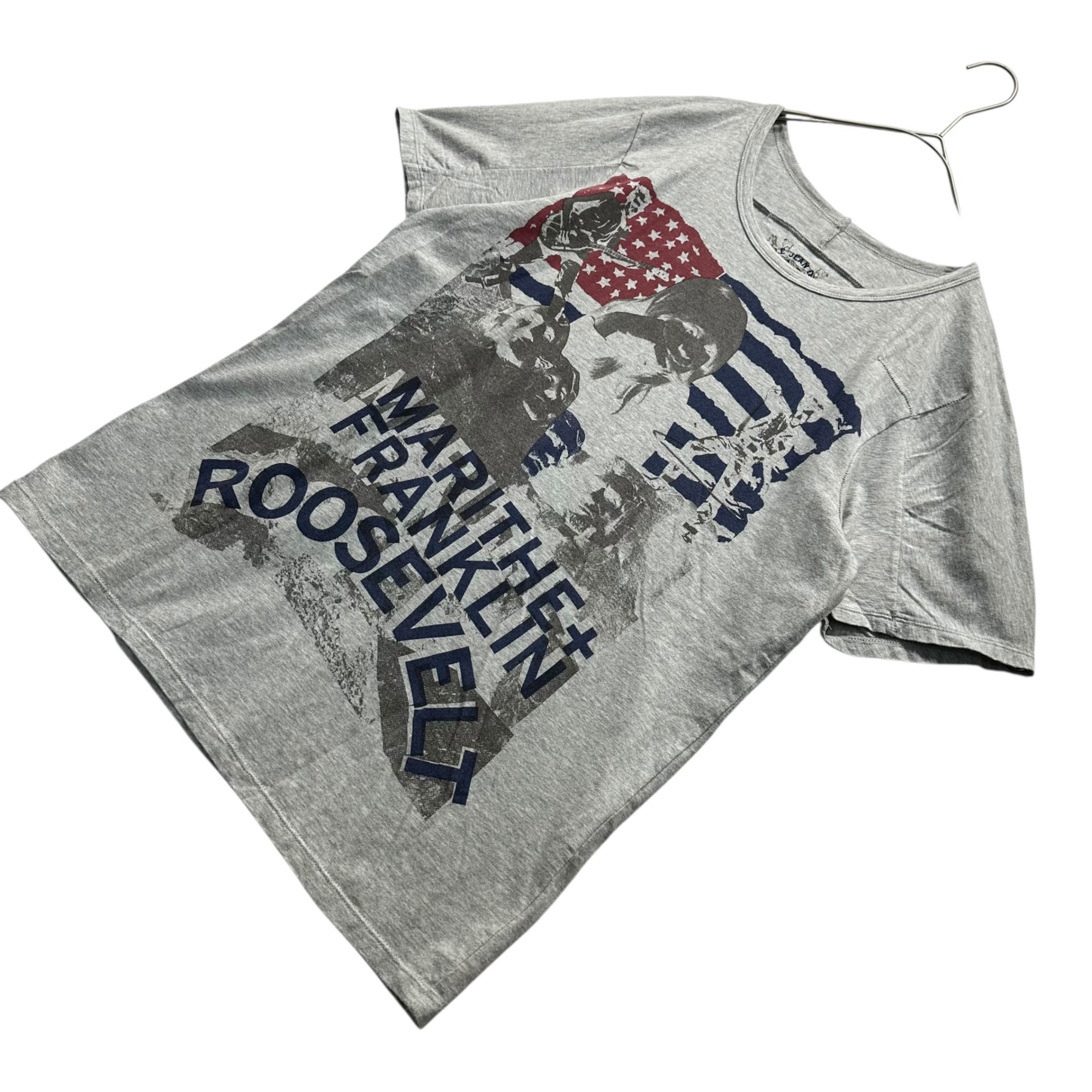 MARITHE FRANCOIS GIRBAUD(マリテフランソワジルボー) 00's Rock Mount Rushmore Graphic Print T-Shirt ロック ラシュモア山 グラフィック プリント Tシャツ M7-6057 M グレー Y2K
