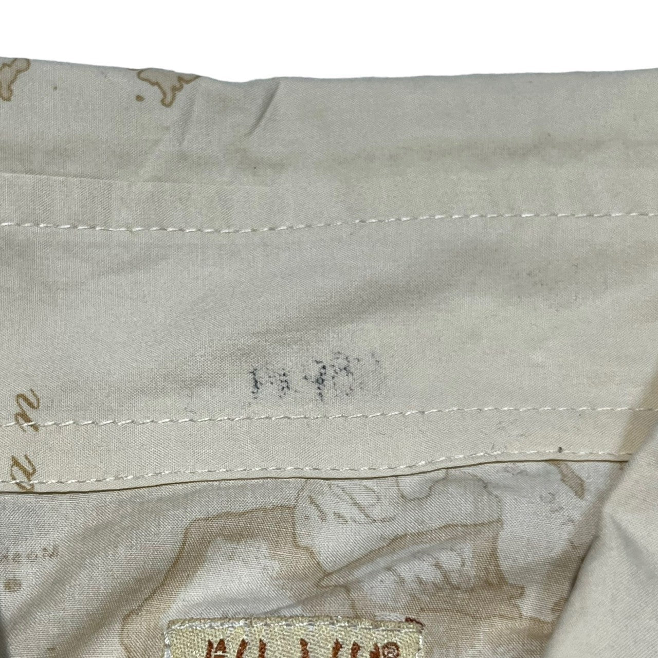 PRIMA CLASSE(プリマクラッセ) 90's Map pattern cotton long sleeve shirt 地図柄 コットン 長袖 シャツ L程度 アイボリー 90年代 珍品 ヴィンテージ