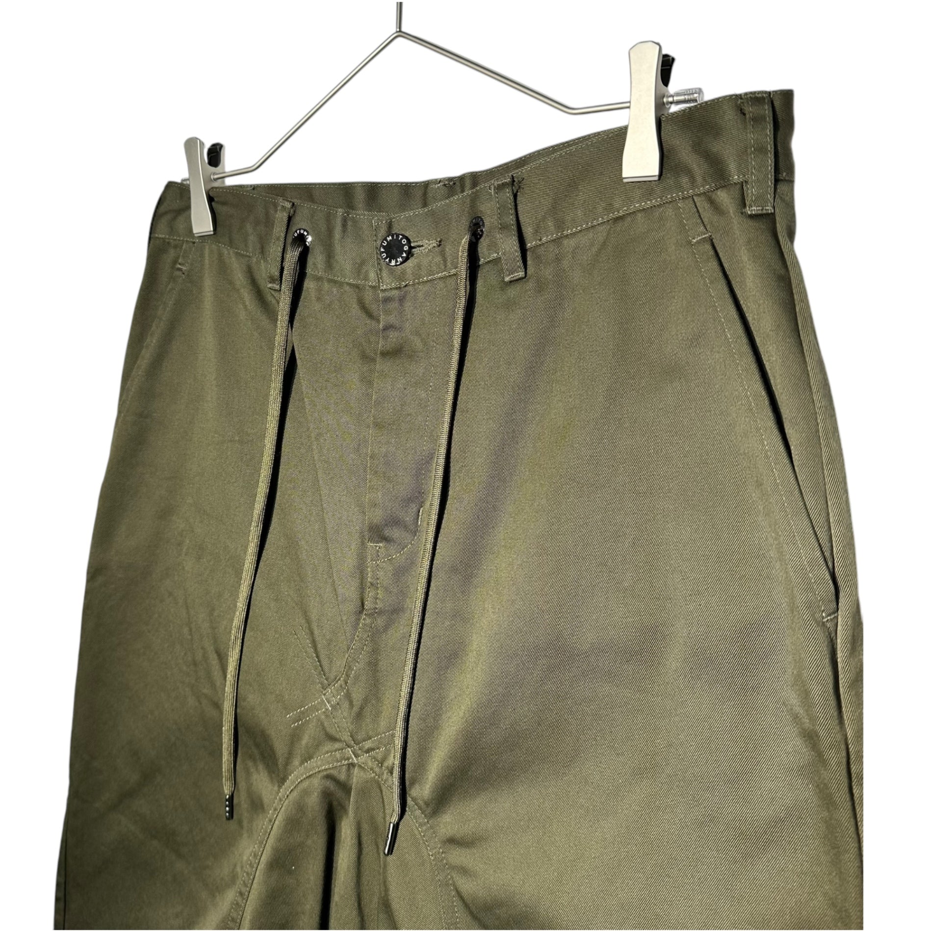 FUMITO GANRYU(フミトガンリュウ) Cotton sarouel chino pants コットン サルエル チノ パンツ チノパン FU0-PA-002 2(M程度) カーキ